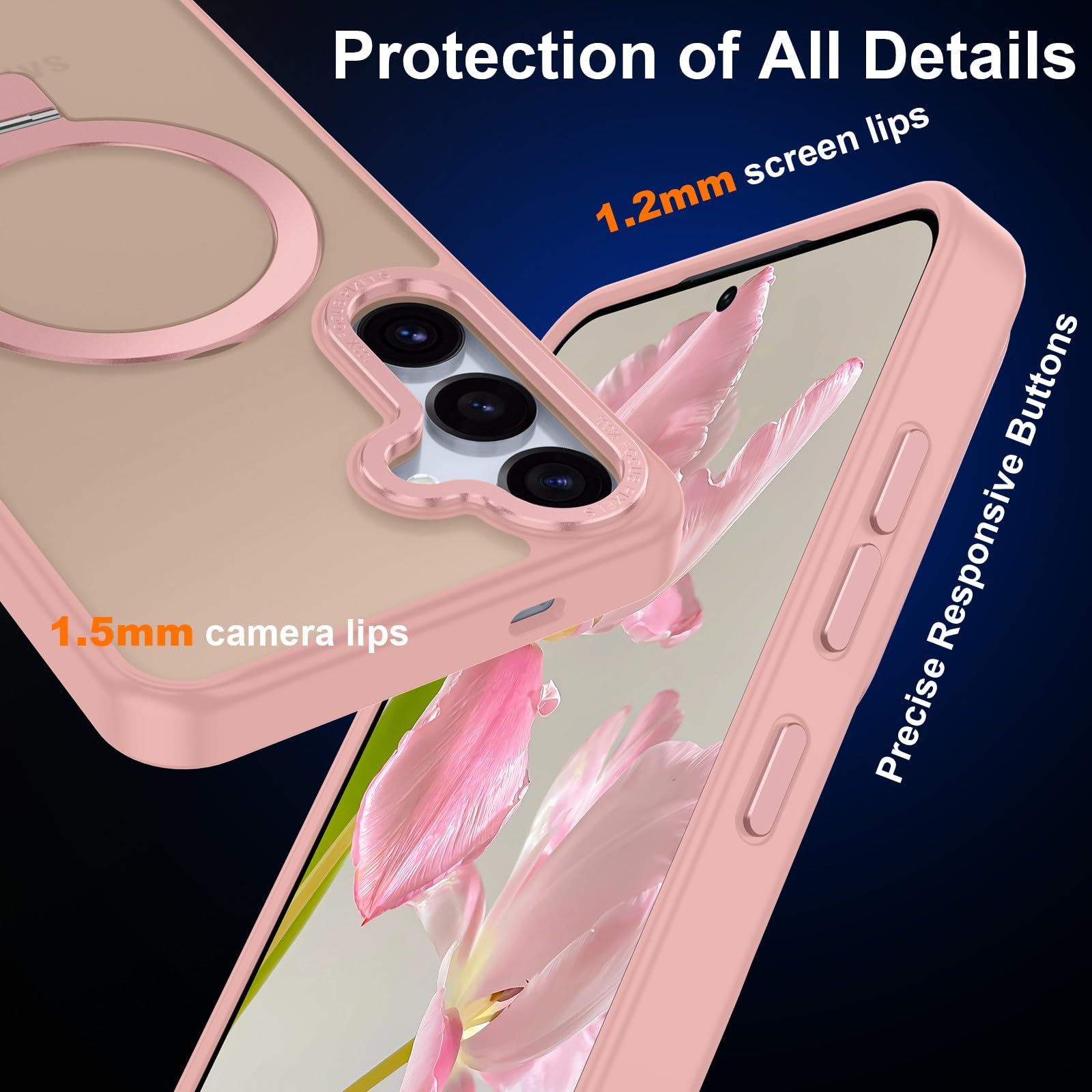 Foto 7 pulgar | Funda Para Teléfono Sterker Con Forma De Anillo Magnético Con Soporte Para Samsung Galaxy S25, Rosa - Venta Internac