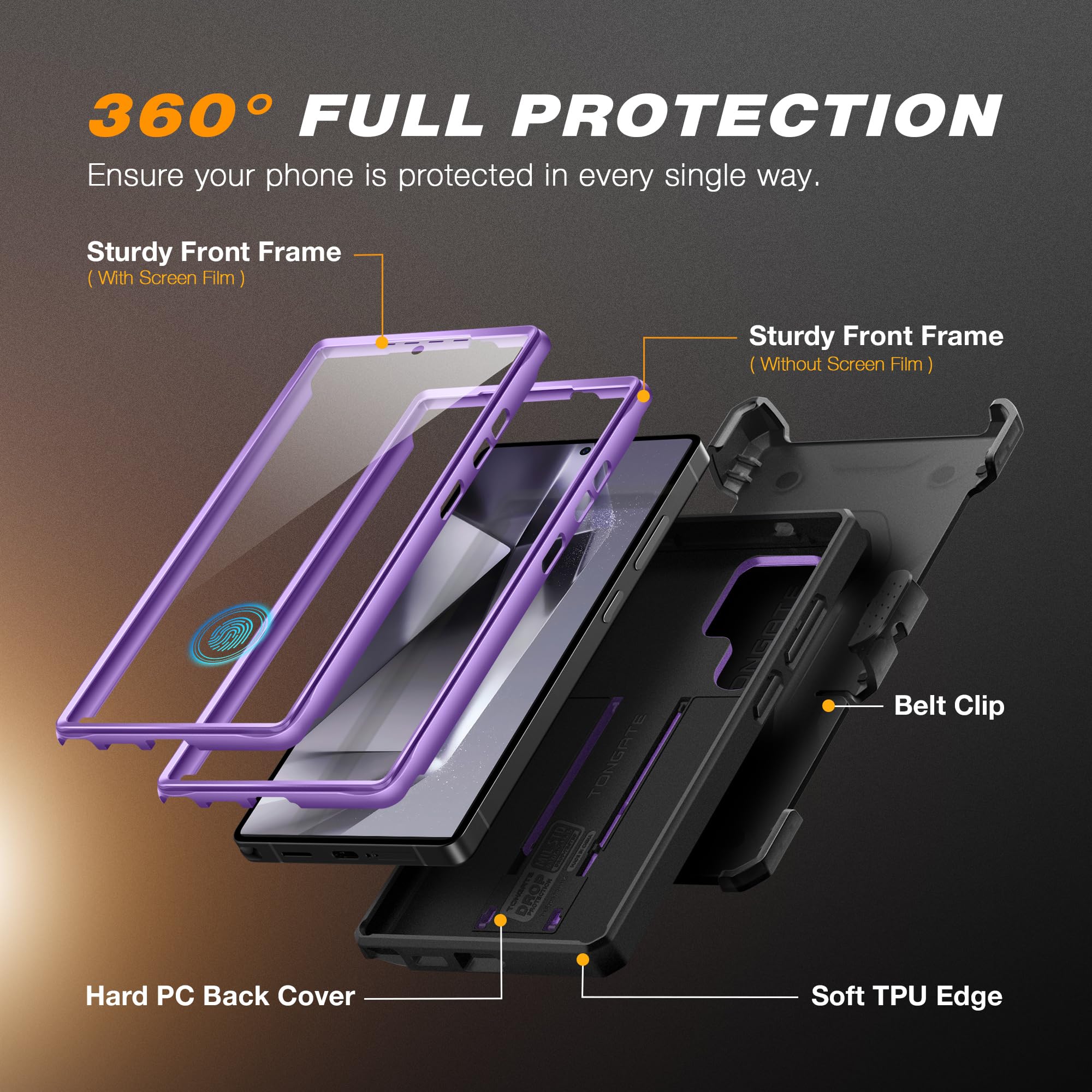 Foto 8 pulgar | Funda De Teléfono Tongate Para Samsung Galaxy S25 Ultra Purple - Venta Internacional.