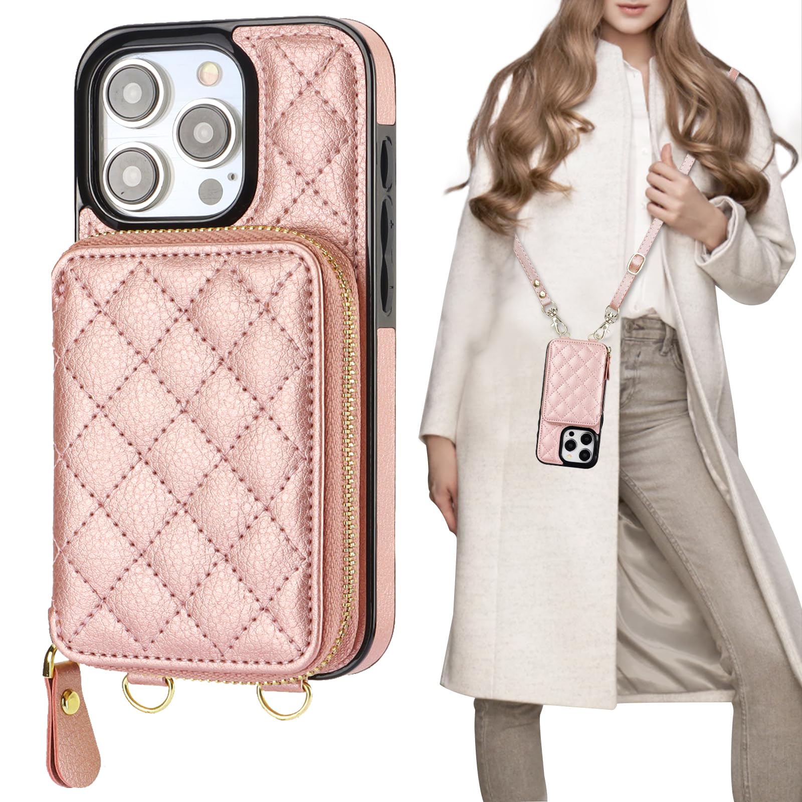 Foto 1 | Funda Tipo Cartera Tipo Bandolera Bocasal Para Iphone 15 Pro De 6.1 Pulgadas - Venta Internacional.