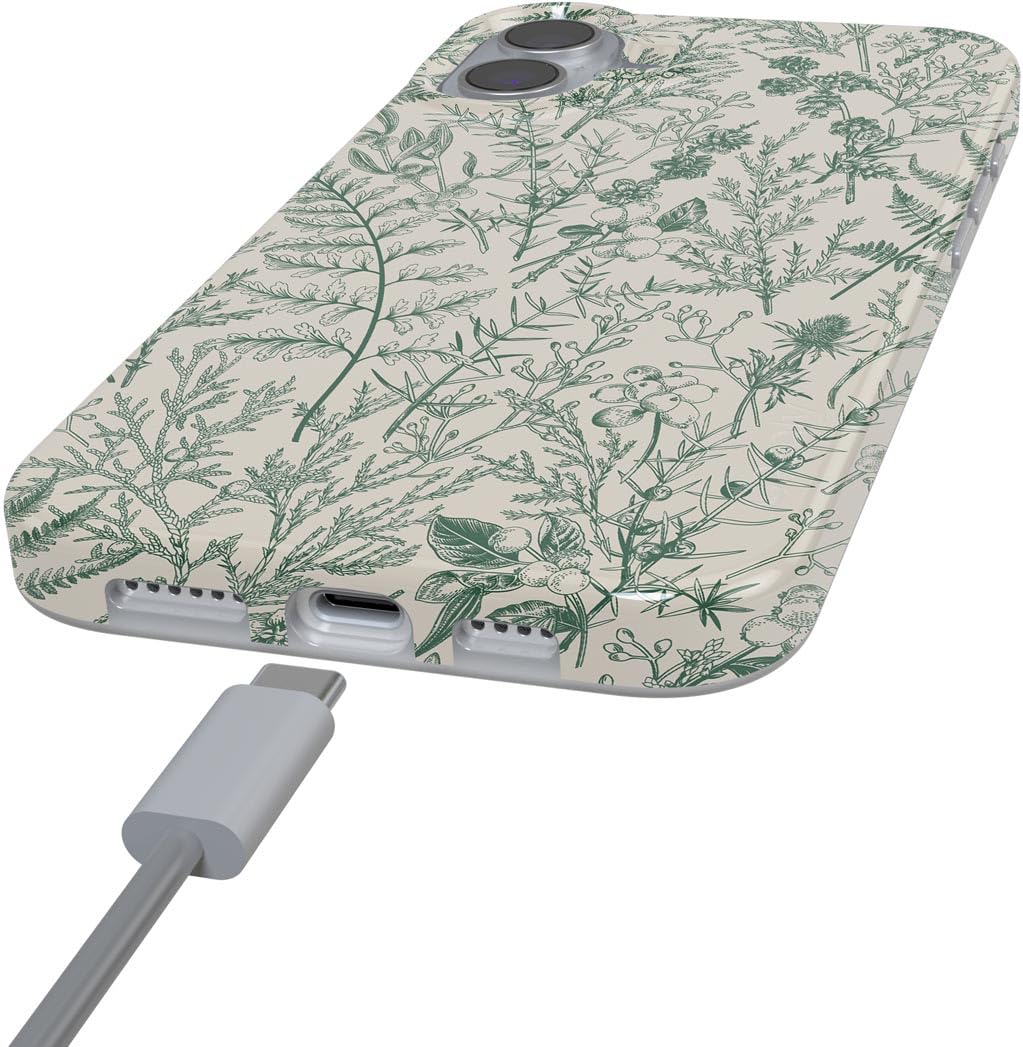Foto 3 pulgar | Funda Para Teléfono Iphone 16 Sage Garden Green Floral - Venta Internacional.