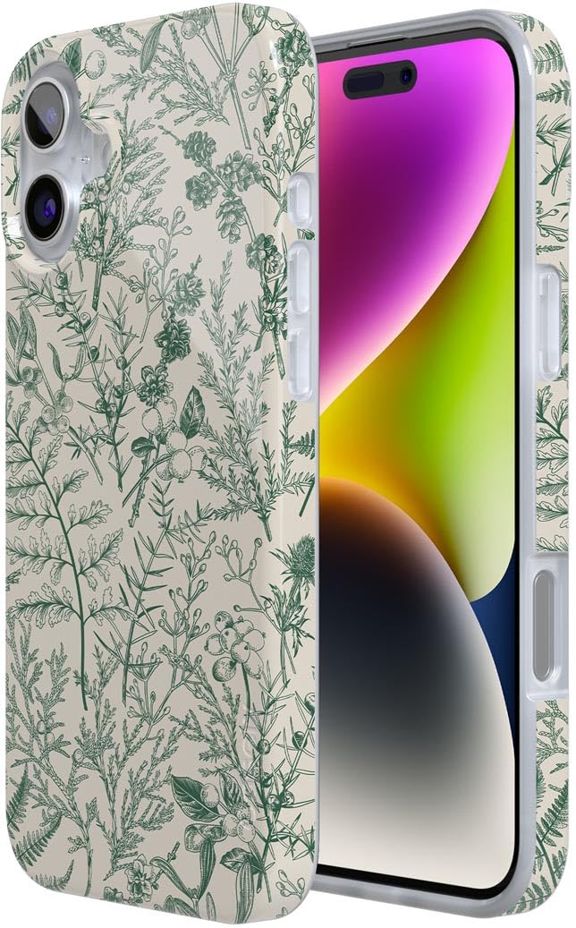 Foto 6 pulgar | Funda Para Teléfono Iphone 16 Sage Garden Green Floral - Venta Internacional.