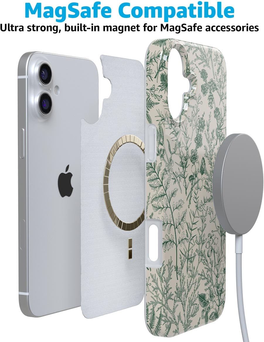Foto 8 pulgar | Funda Para Teléfono Iphone 16 Sage Garden Green Floral - Venta Internacional.