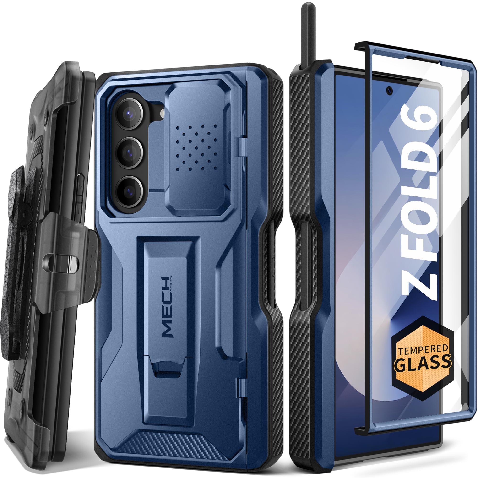Foto 2 pulgar | Funda De Teléfono Tongate Para Samsung Galaxy Z Fold 6 Azul Con Acceso - Venta Internacional.