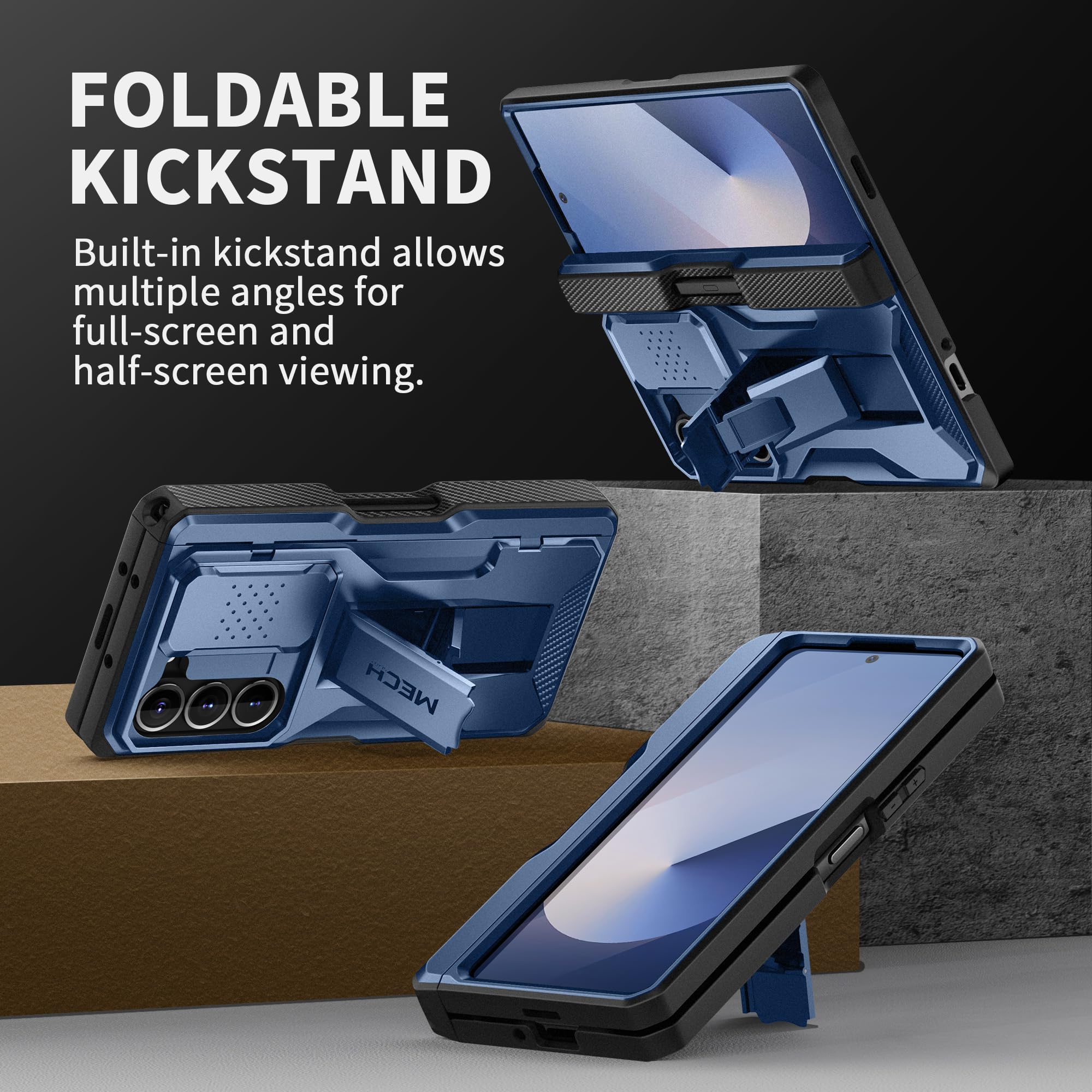 Foto 6 | Funda De Teléfono Tongate Para Samsung Galaxy Z Fold 6 Azul Con Acceso - Venta Internacional.
