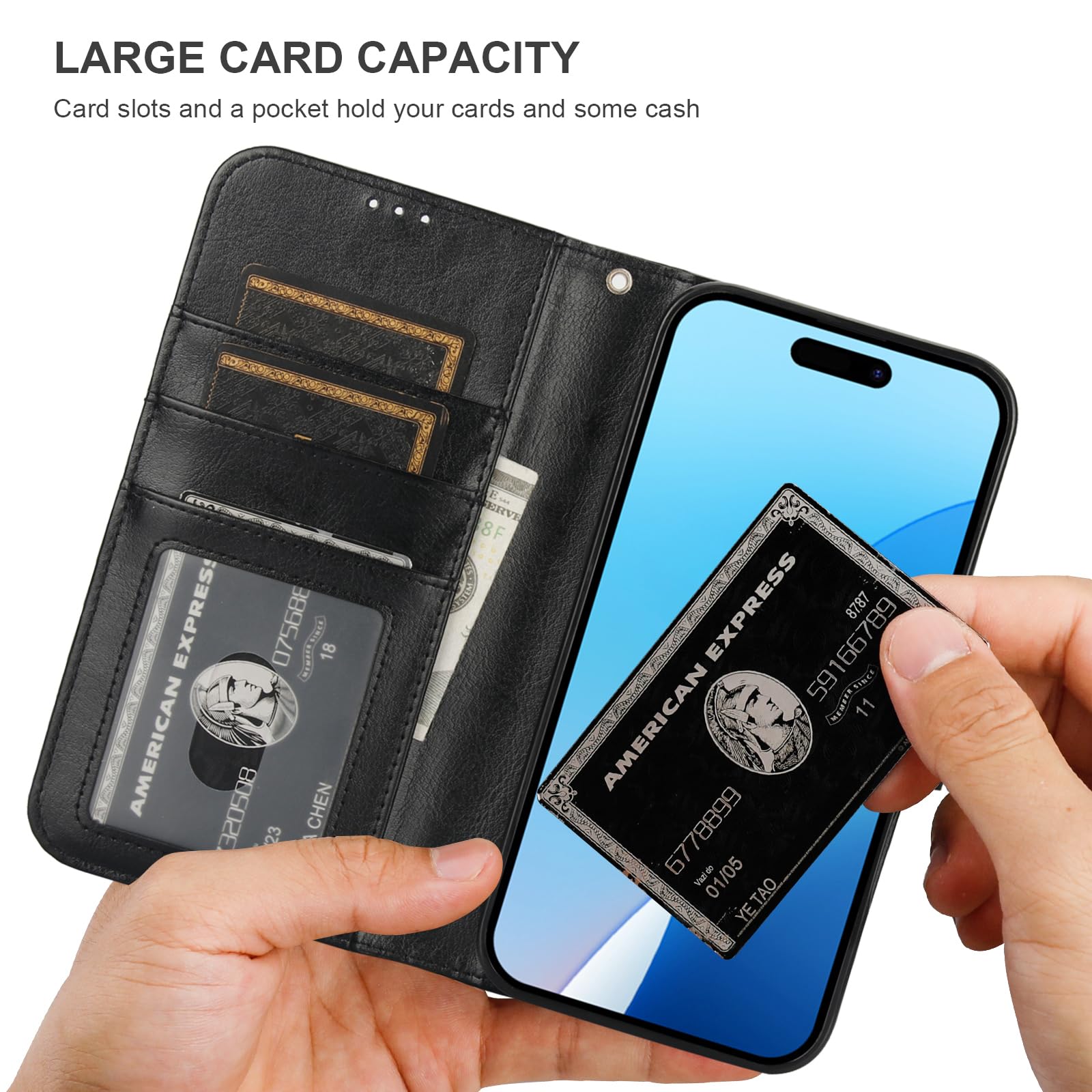 Foto 6 pulgar | Funda Tipo Cartera Bocasal Para Iphone 16 Pro Max Con Magsafe Black - Venta Internacional.