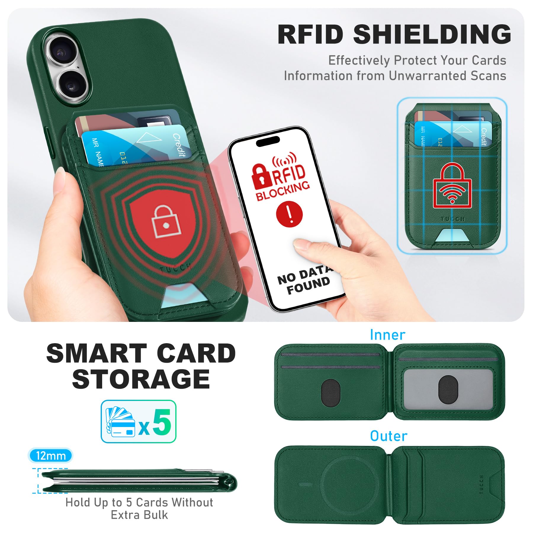 Foto 5 | Funda Magnética Tucch Con Cartera Para Iphone 16 Plus De 6.7 Pulgadas - Venta Internacional.