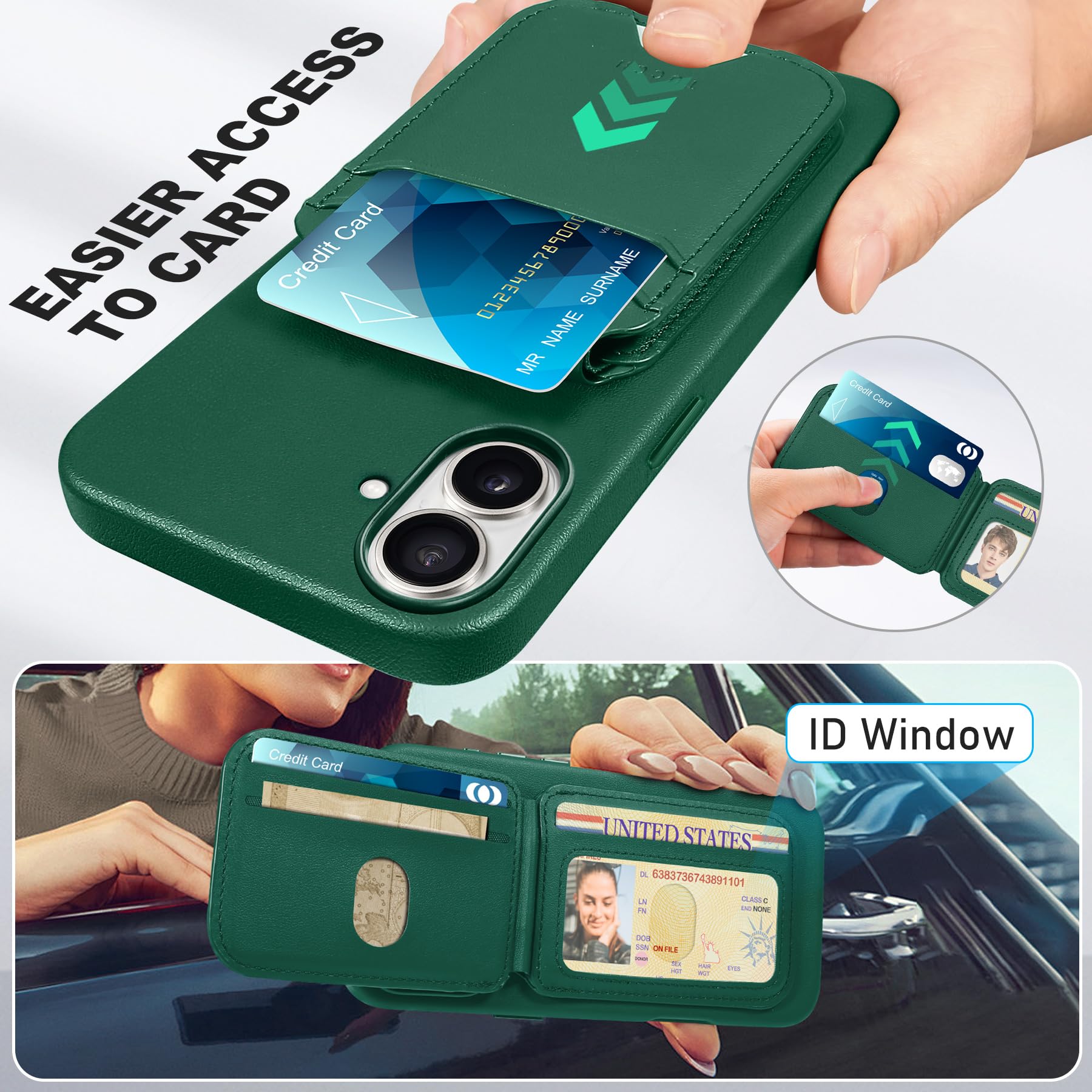 Foto 8 pulgar | Funda Magnética Tucch Con Cartera Para Iphone 16 Plus De 6.7 Pulgadas - Venta Internacional.