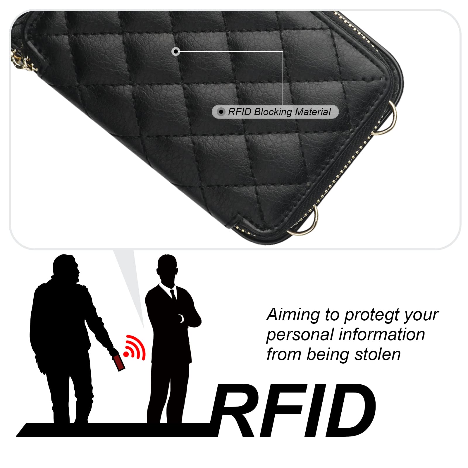 Foto 4 pulgar | Funda Tipo Cartera Tipo Bandolera Bocasal Para Iphone 11 Pro Max, Color Negro - Venta Internacional.