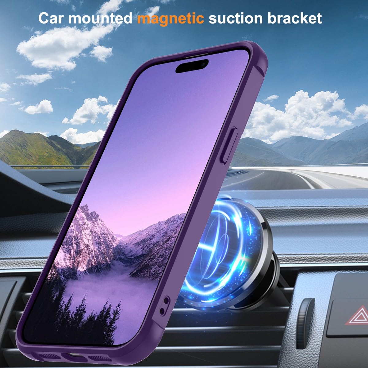 Foto 5 | Funda Para Teléfono Sterker Con Soporte Magnético Para Iphone 15 Pro Max, Color Morado - Venta Internacional.