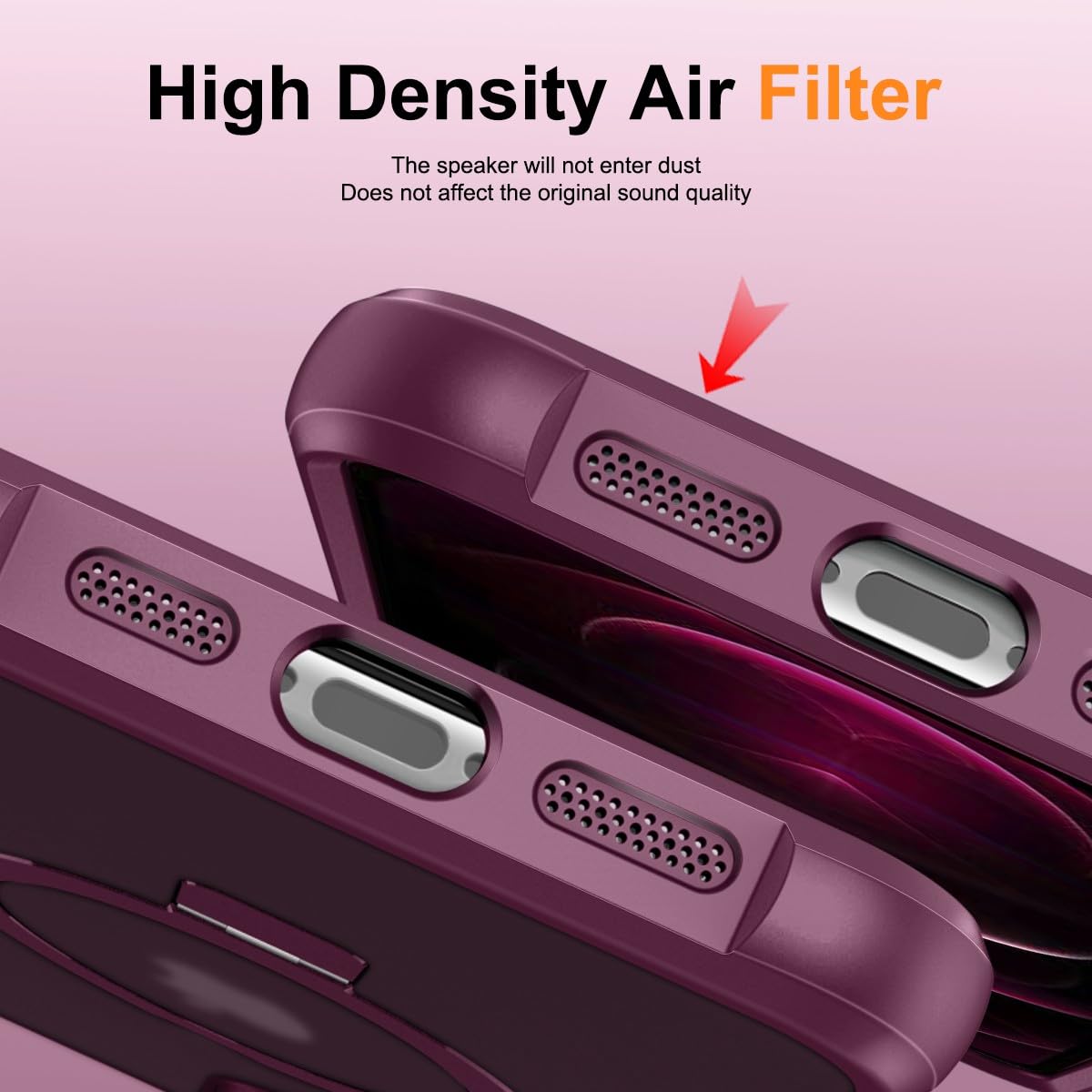 Foto 8 pulgar | Funda De Teléfono Sterker Con Soporte Magnético Para Iphone 12 Pro Max Wine - Venta Internacional.