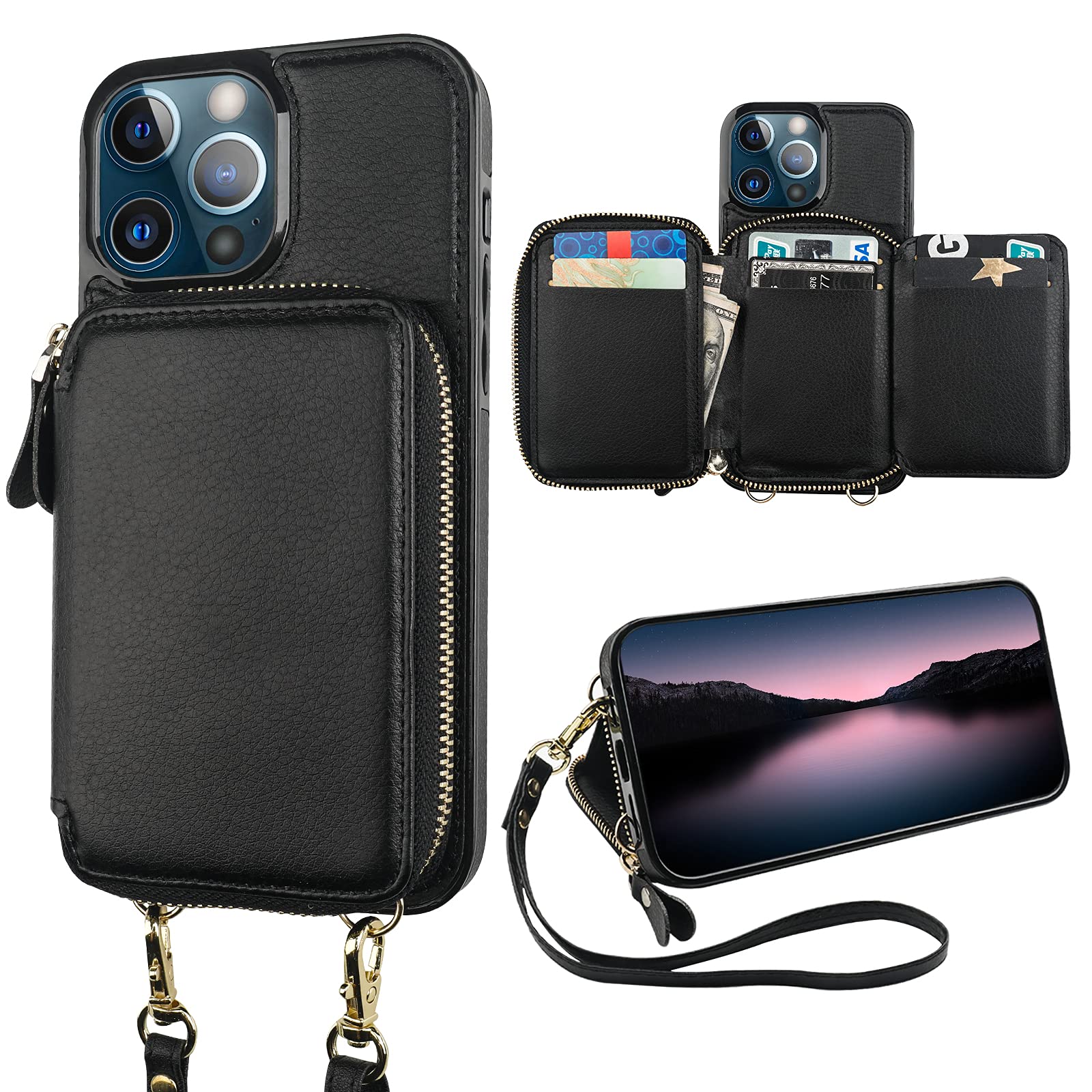 Funda Tipo Cartera Bocasal Con Bloqueo Rfid Para Iphone 13 Pro Max De 6.7 Pulgadas - Venta Internacional.