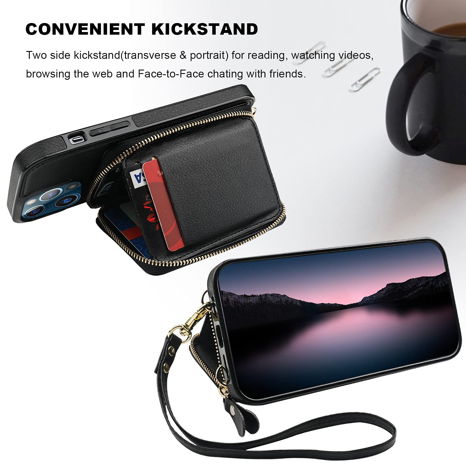 Foto 6 pulgar | Funda Tipo Cartera Bocasal Con Bloqueo Rfid Para Iphone 13 Pro Max De 6.7 Pulgadas - Venta Internacional.
