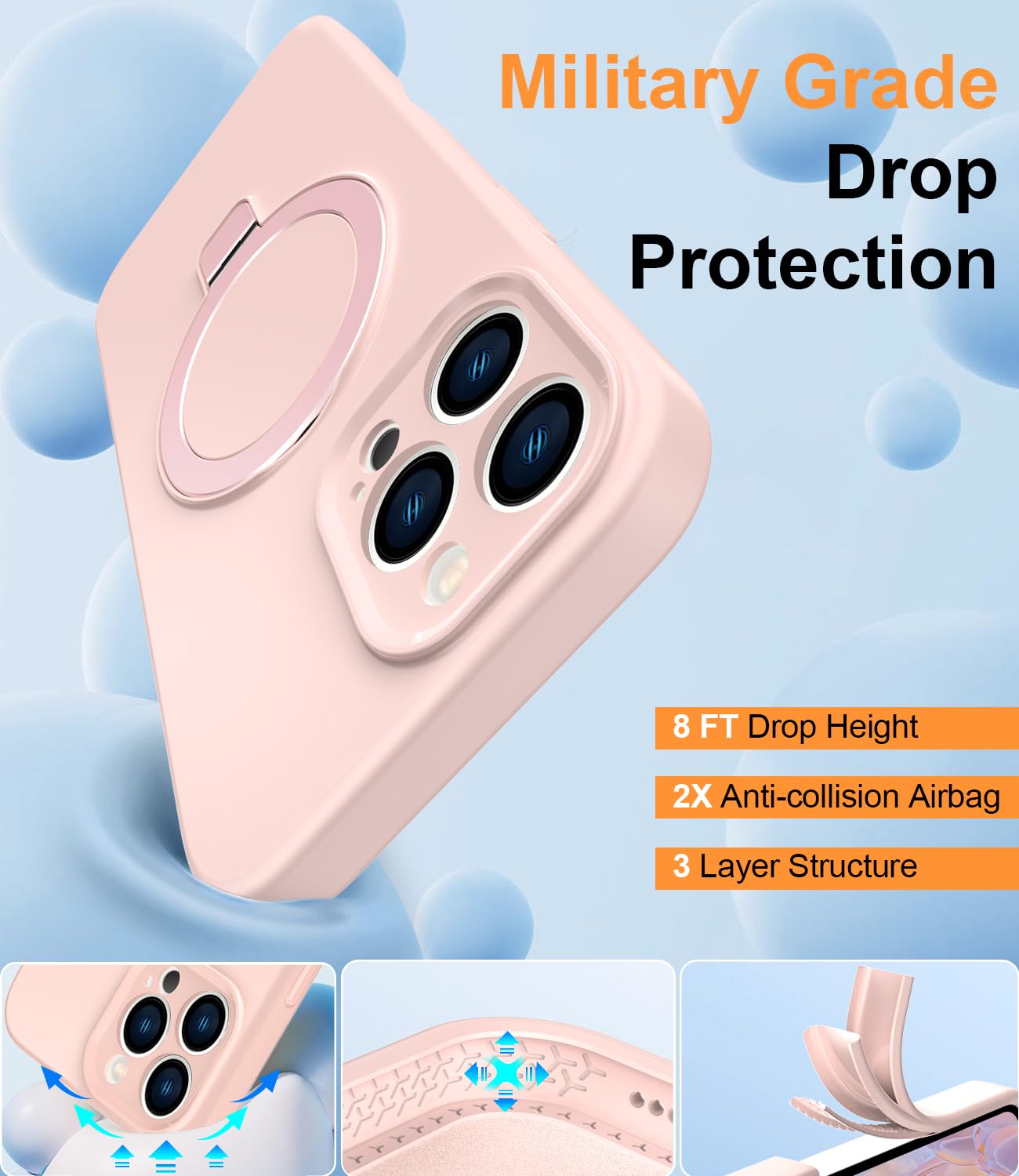 Foto 5 pulgar | Funda De Teléfono Sterker Diseñada Para Iphone 16 Pro Max Silicone - Venta Internacional.