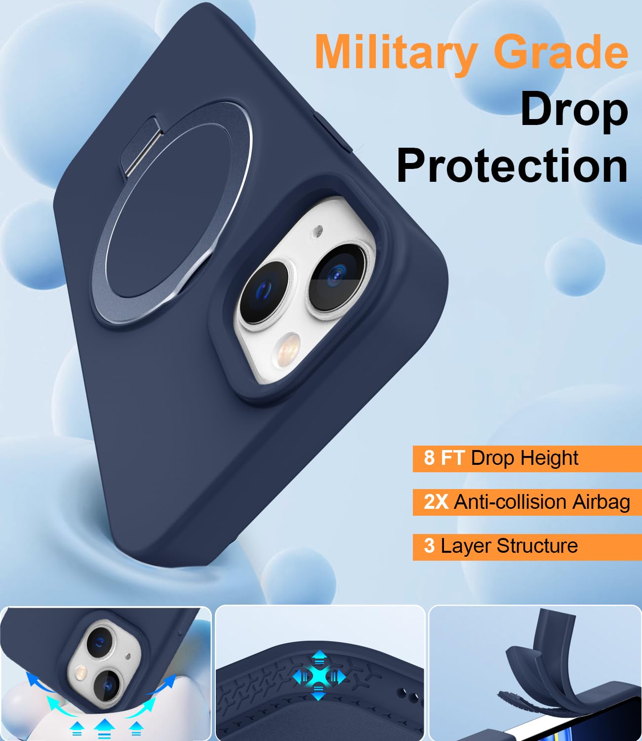 Foto 5 pulgar | Funda De Silicona Sterker Con Soporte Magnético Para Iphone 13/14 - Venta Internacional.