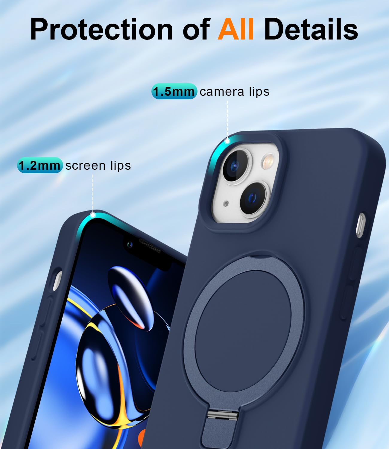 Foto 7 pulgar | Funda De Silicona Sterker Con Soporte Magnético Para Iphone 13/14 - Venta Internacional.