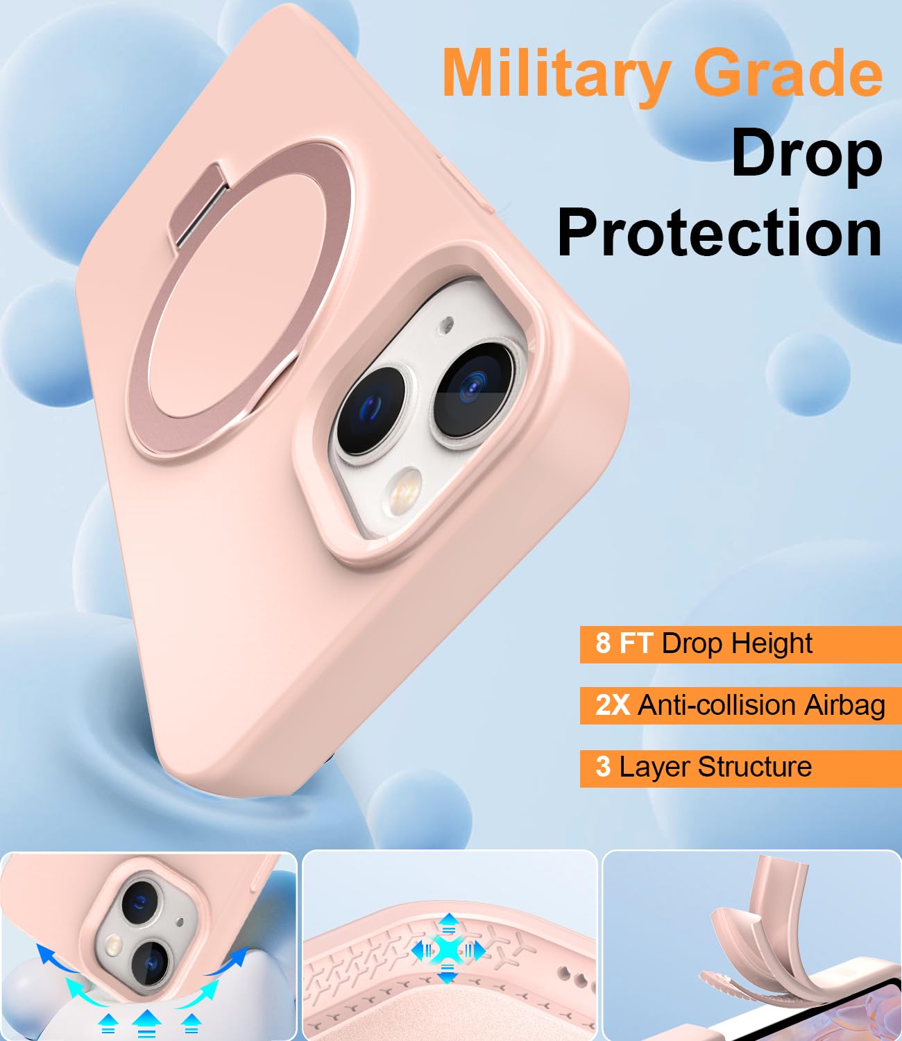 Foto 5 pulgar | Funda De Silicona Sterker Con Soporte Magnético Para Iphone 13/14 - Venta Internacional.