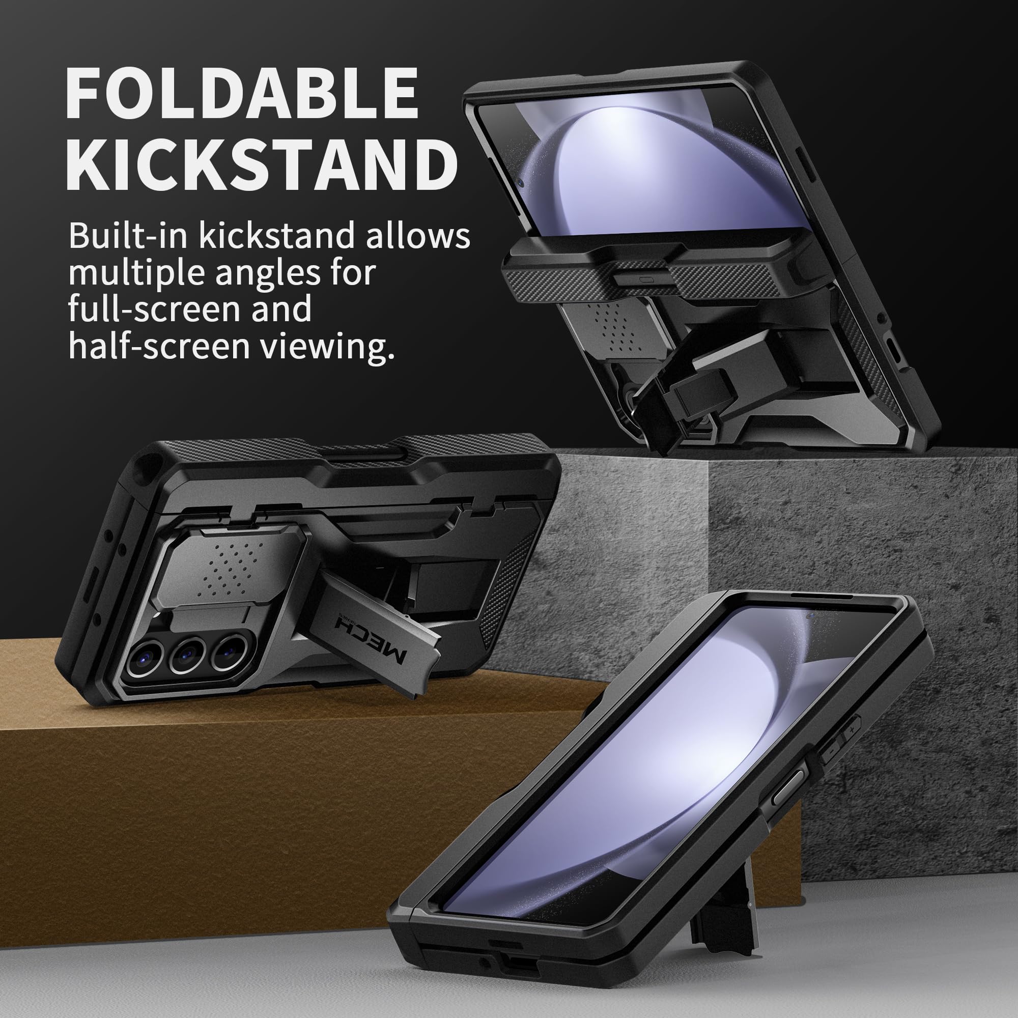 Foto 6 pulgar | Funda De Teléfono Tongate Para Samsung Galaxy Z Fold 5 Negra - Venta Internacional.