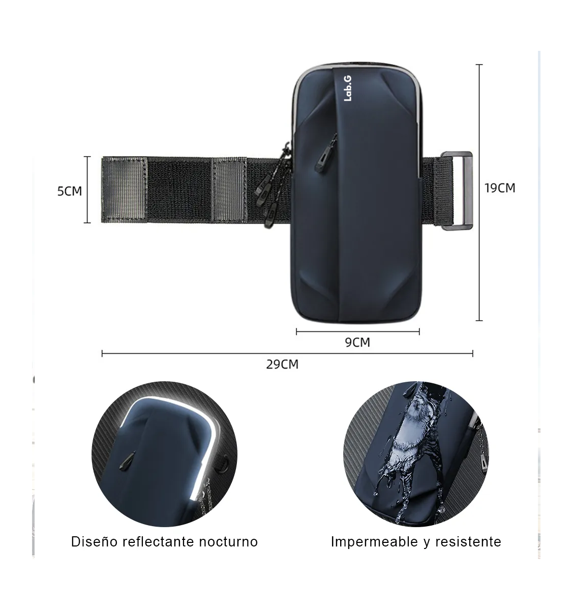 Foto 5 | Bolsa Lab.g Brazo Deportiva De Celular Correr Para Teléfono Móvil Azul Marino