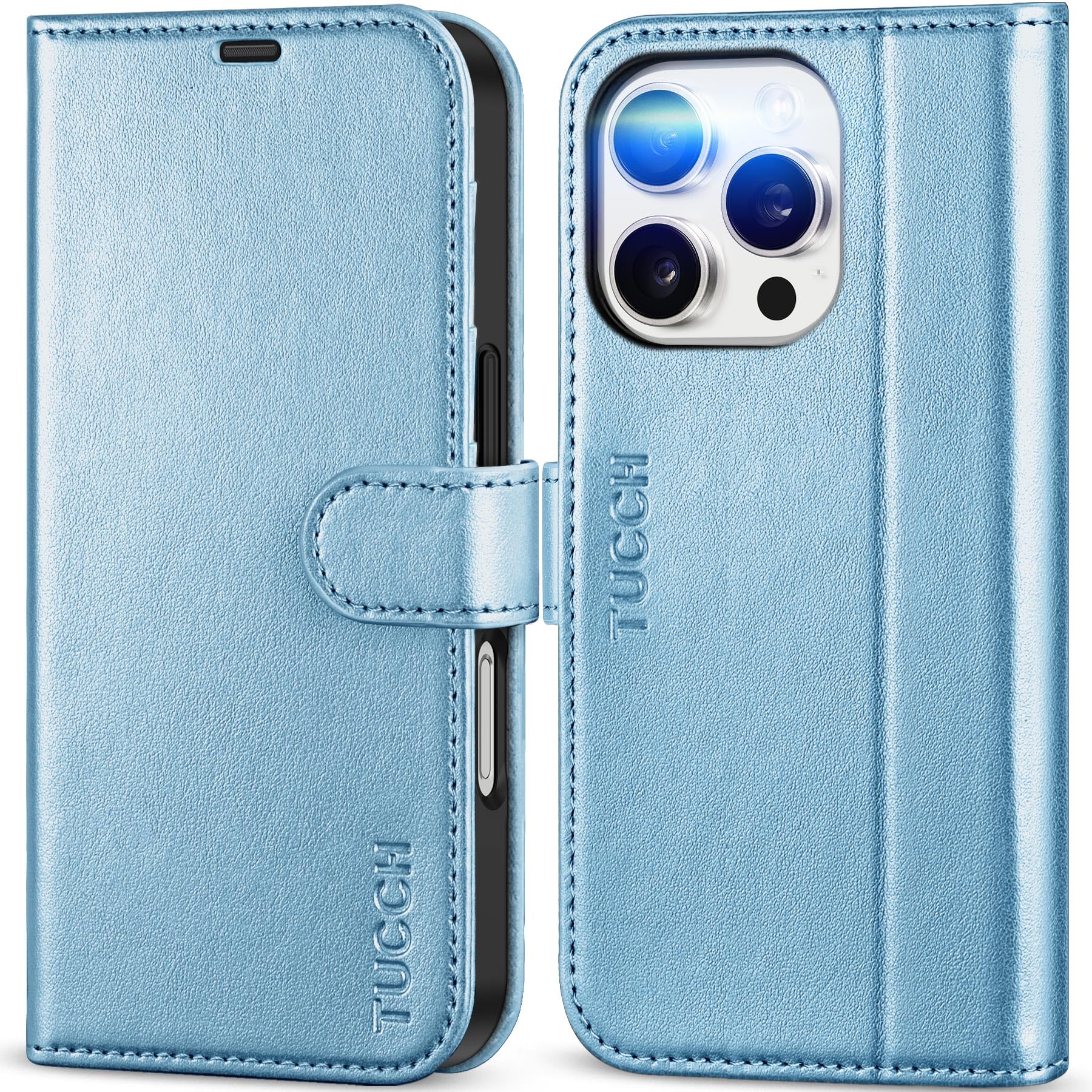 Foto 2 pulgar | Funda Tipo Cartera Tucch Para Iphone 16 Pro De 6,3 Pulgadas Con 4 Ranuras Para Tarjetas, Color Azul - Venta Internacio
