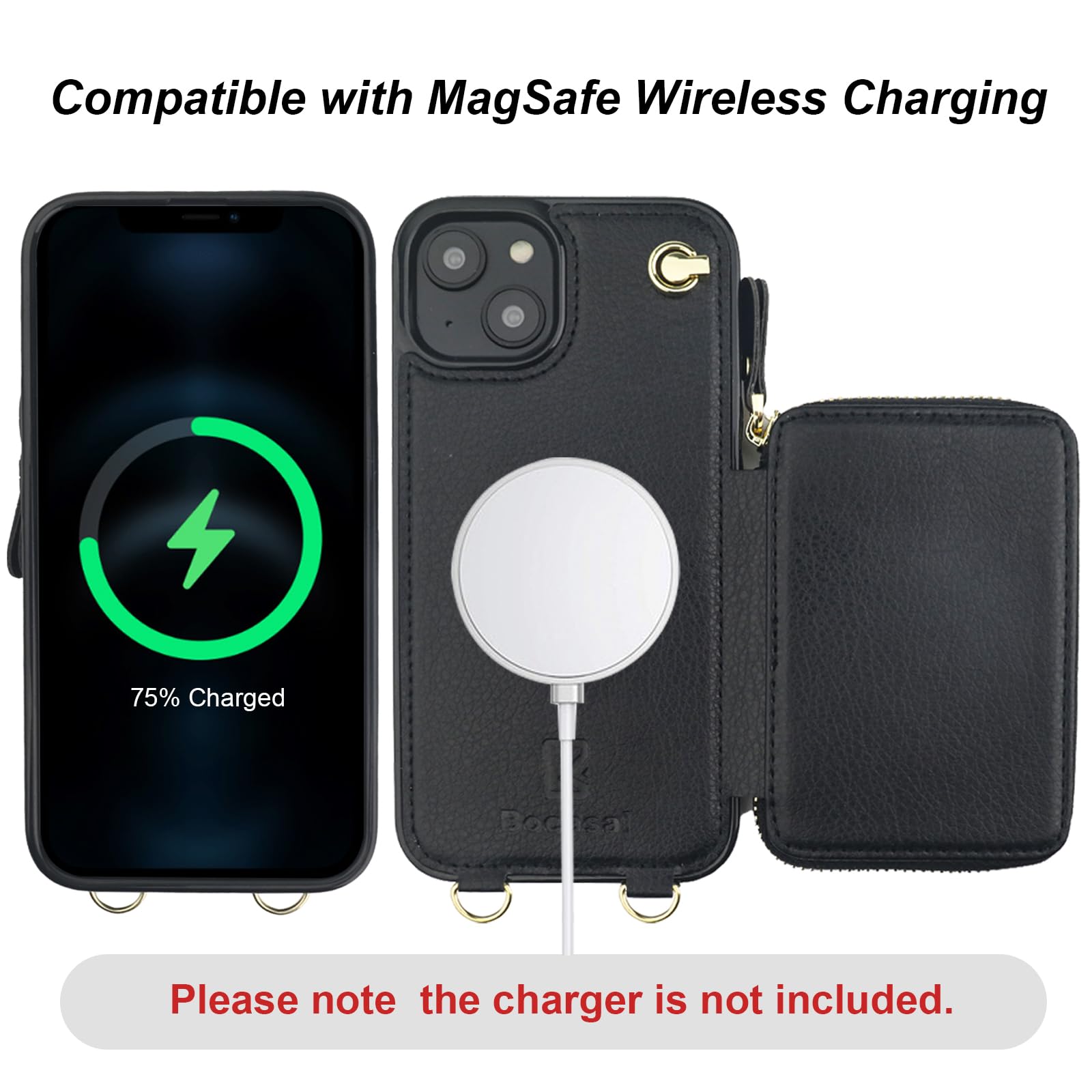 Foto 4 pulgar | Funda Tipo Cartera Tipo Bandolera Bocasal Magsafe Para Iphone 14/13 De 6,1 Pulgadas - Venta Internacional.