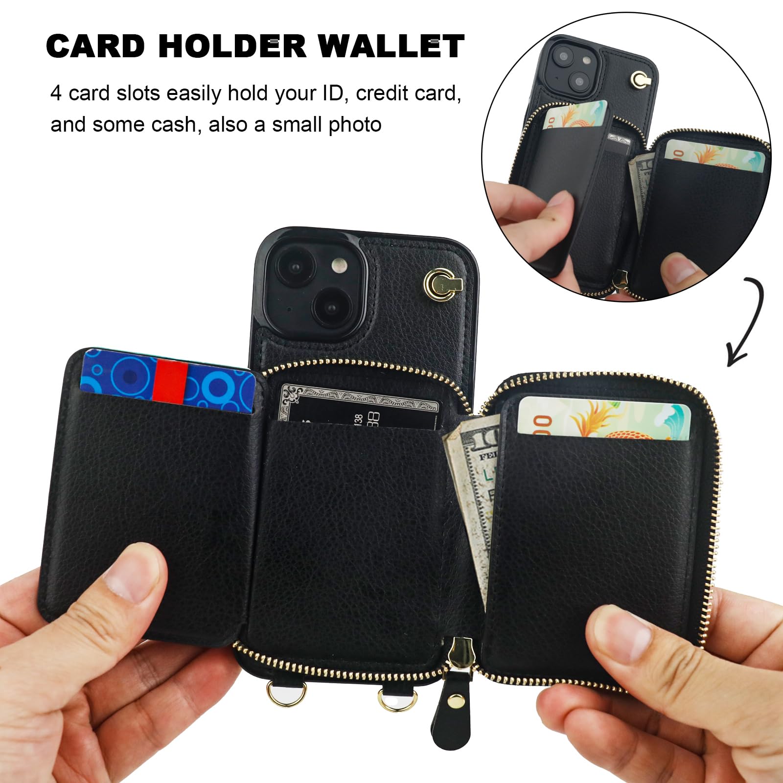 Foto 5 pulgar | Funda Tipo Cartera Tipo Bandolera Bocasal Magsafe Para Iphone 14/13 De 6,1 Pulgadas - Venta Internacional.