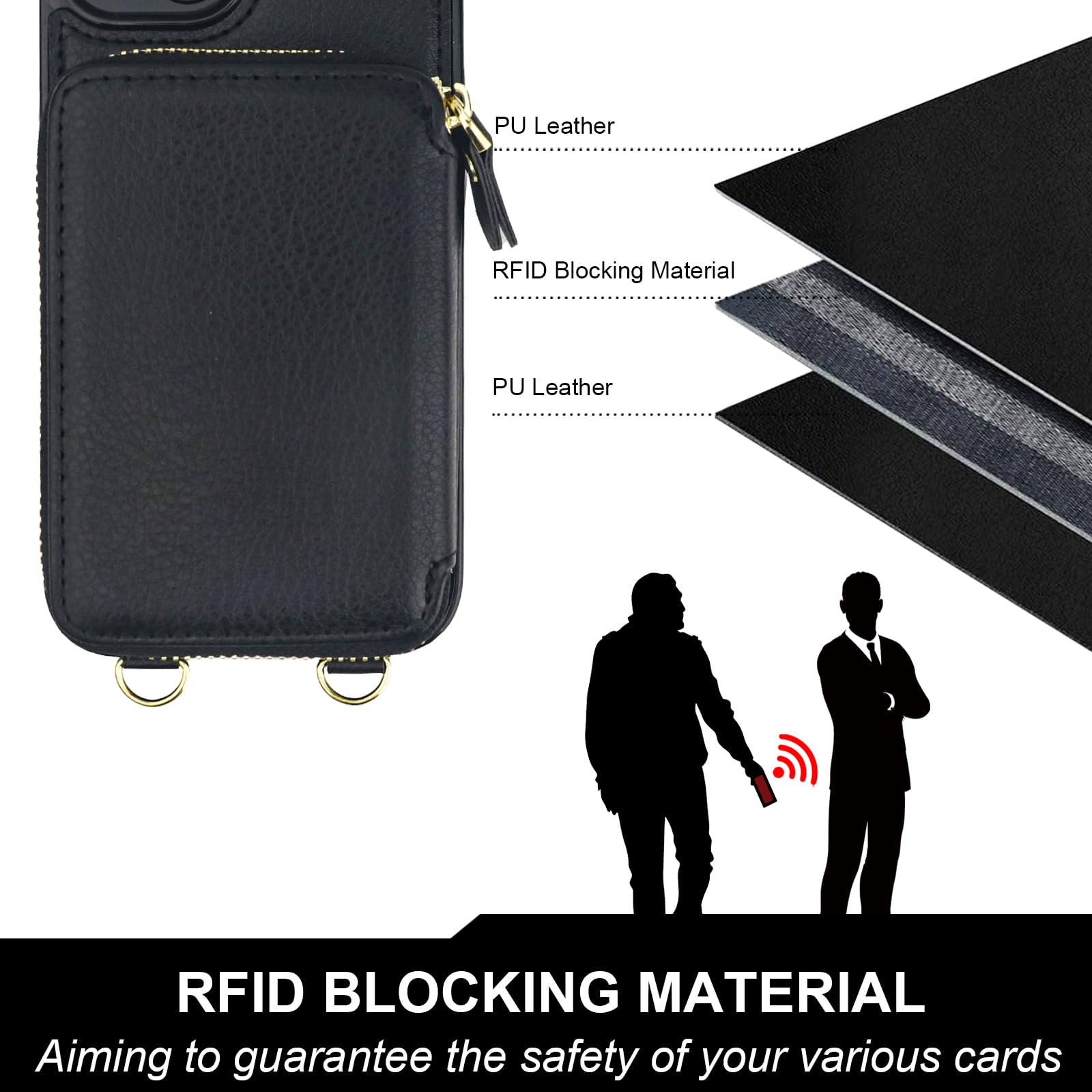 Foto 6 pulgar | Funda Tipo Cartera Tipo Bandolera Bocasal Magsafe Para Iphone 14/13 De 6,1 Pulgadas - Venta Internacional.