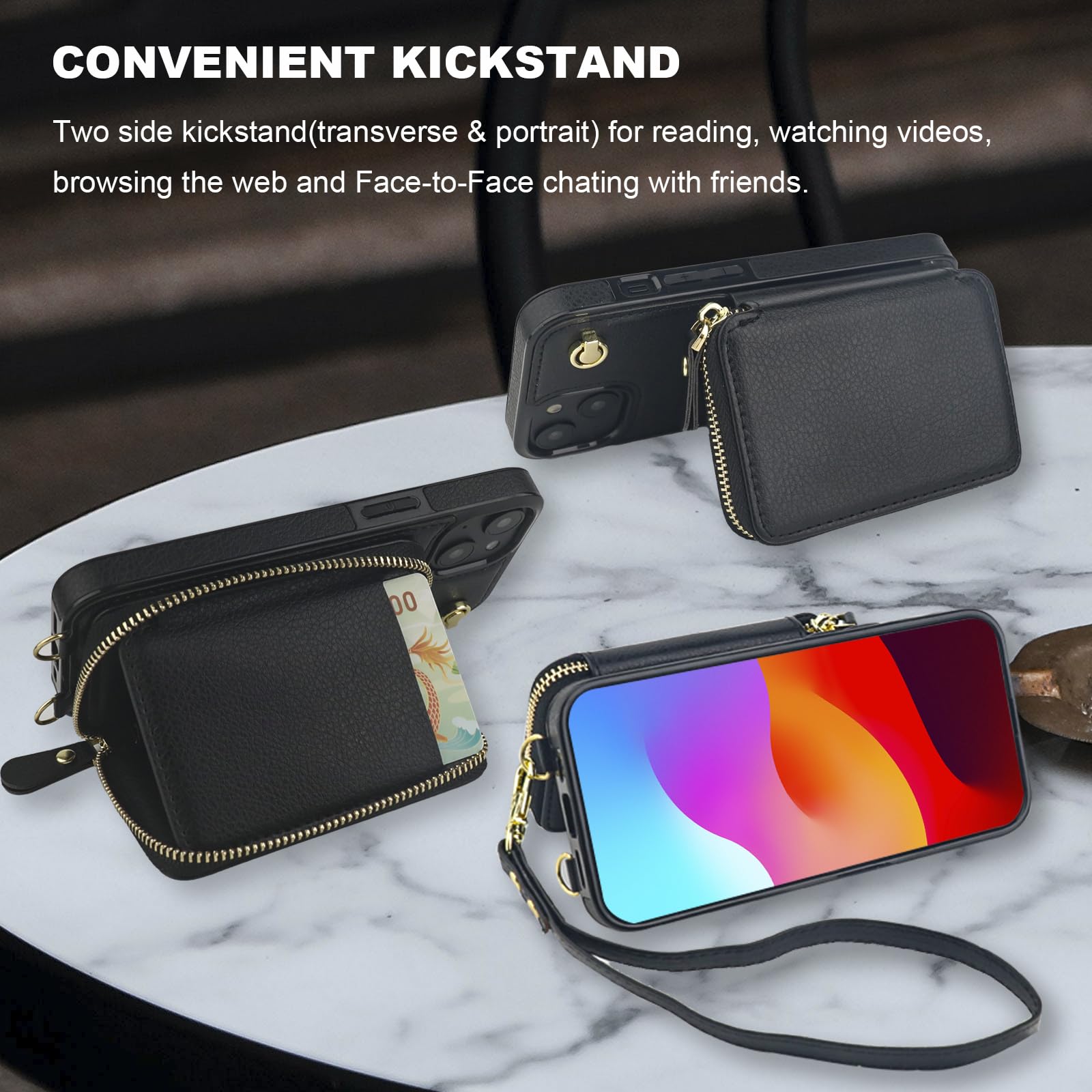 Foto 8 pulgar | Funda Tipo Cartera Tipo Bandolera Bocasal Magsafe Para Iphone 14/13 De 6,1 Pulgadas - Venta Internacional.