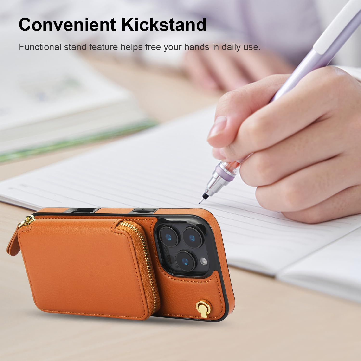 Foto 7 pulgar | Funda Tipo Cartera Tipo Bandolera Bocasal Para Iphone 16 Pro Max, Color Marrón - Venta Internacional.