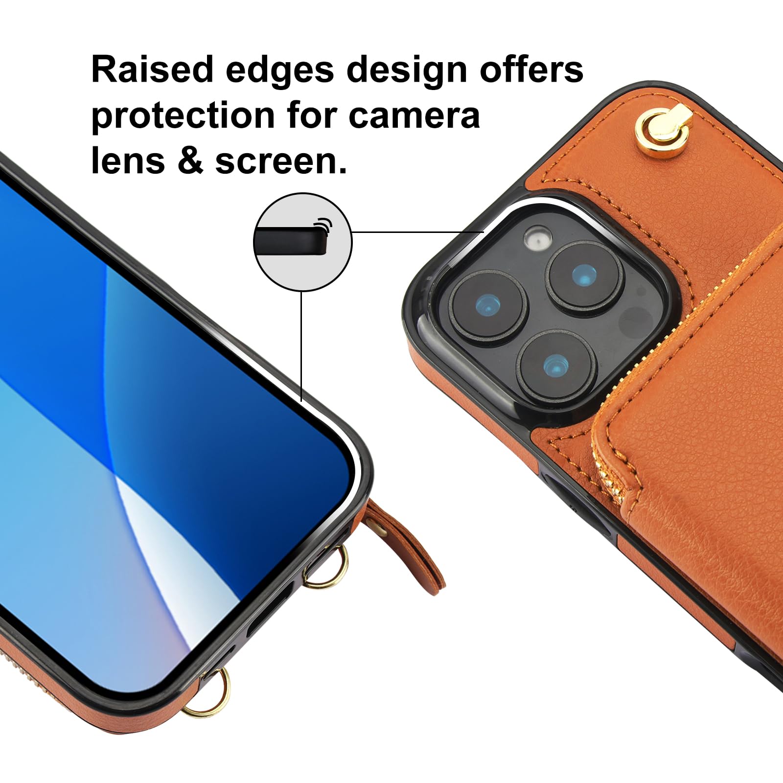 Foto 8 pulgar | Funda Tipo Cartera Tipo Bandolera Bocasal Para Iphone 16 Pro Max, Color Marrón - Venta Internacional.