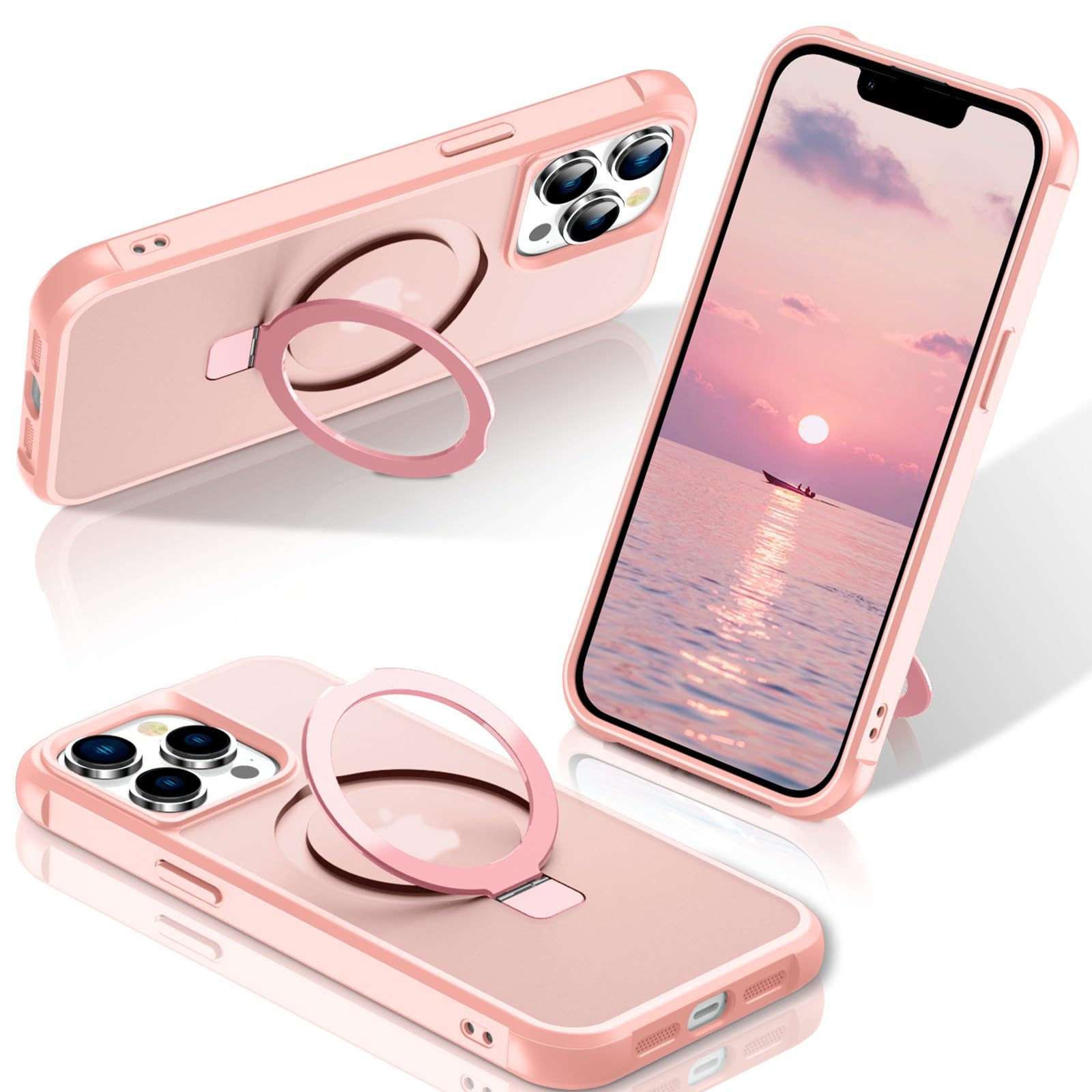Foto 2 pulgar | Funda Para Teléfono Sterker Con Soporte Magnético Para Iphone 12 Pro Max, Rosa - Venta Internacional.