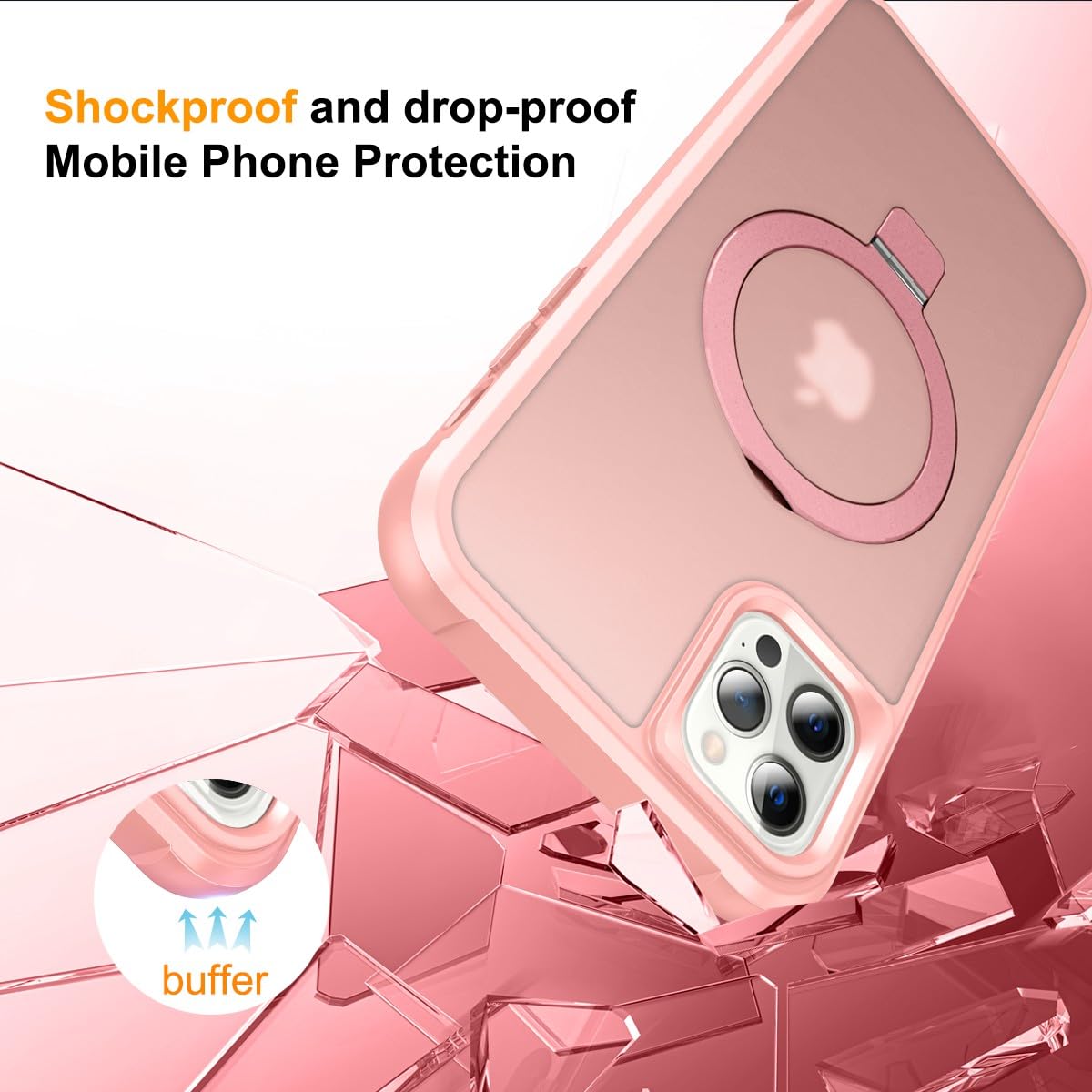 Foto 4 pulgar | Funda Para Teléfono Sterker Con Soporte Magnético Para Iphone 12 Pro Max, Rosa - Venta Internacional.