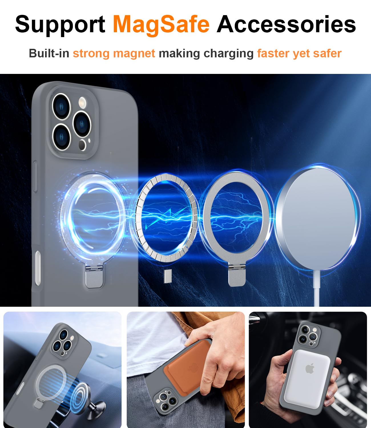Foto 4 pulgar | Funda De Teléfono Sterker Diseñada Para Iphone 16 Pro Max Silicone - Venta Internacional.