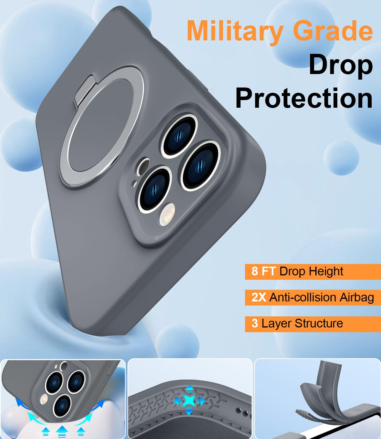 Foto 5 pulgar | Funda De Teléfono Sterker Diseñada Para Iphone 16 Pro Max Silicone - Venta Internacional.