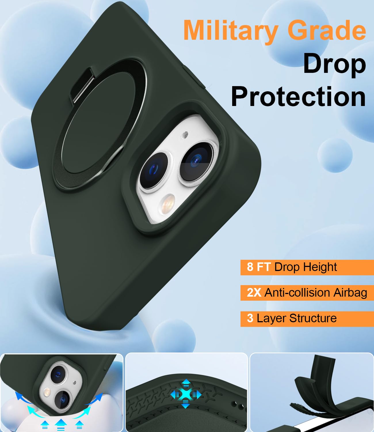 Foto 5 pulgar | Funda De Silicona Sterker Con Soporte Magnético Para Iphone 13 Y 14 - Venta Internacional.