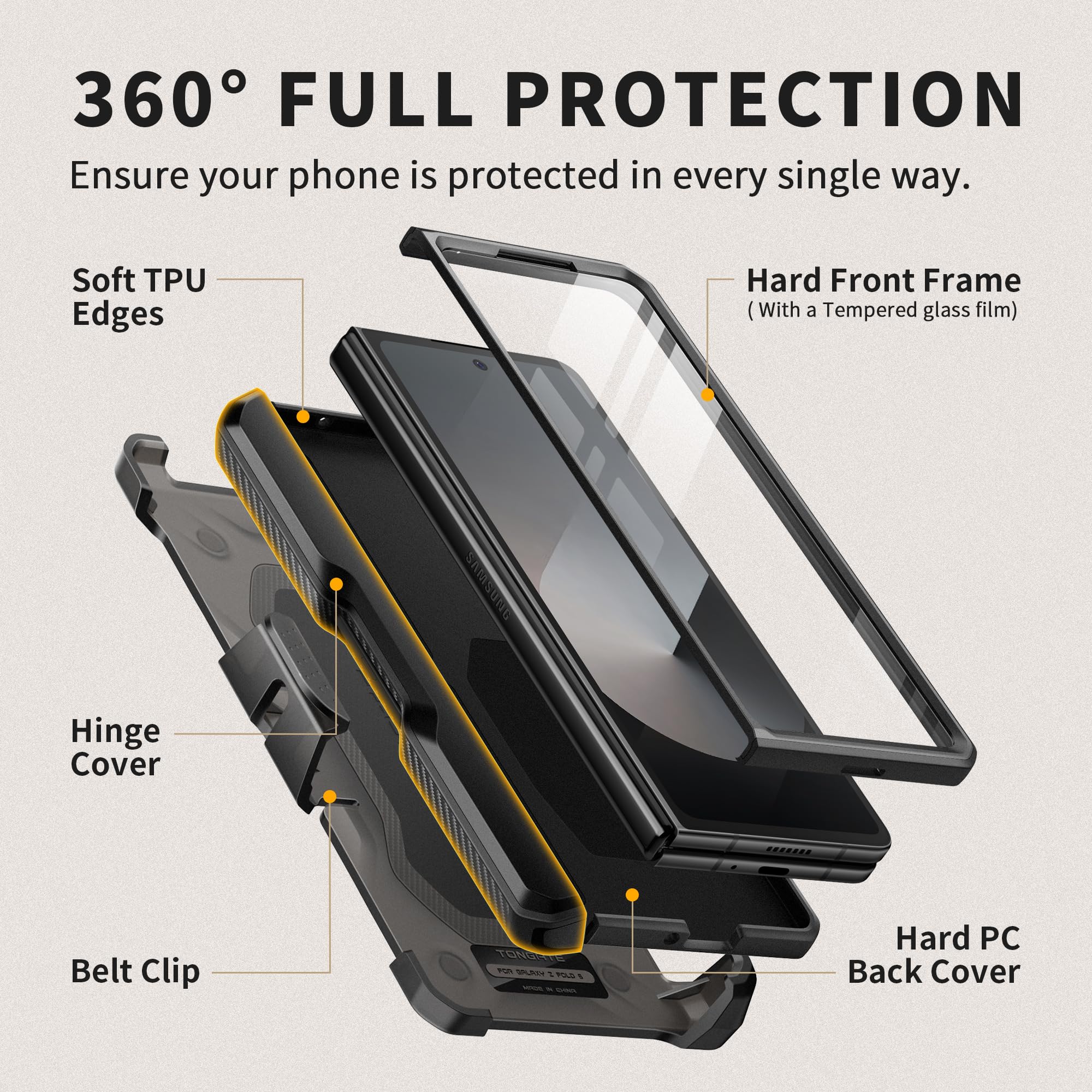 Foto 7 pulgar | Funda De Teléfono Tongate Para Samsung Galaxy Z Fold 6 Con Accesorios - Venta Internacional.
