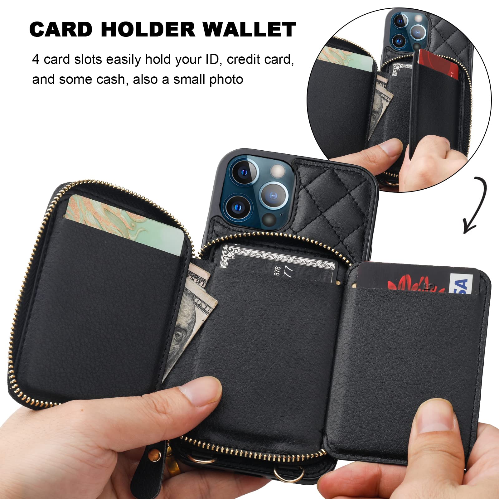 Foto 4 | Funda Tipo Cartera Tipo Bandolera Bocasal Para Iphone 13 Pro 6.1 - Venta Internacional.