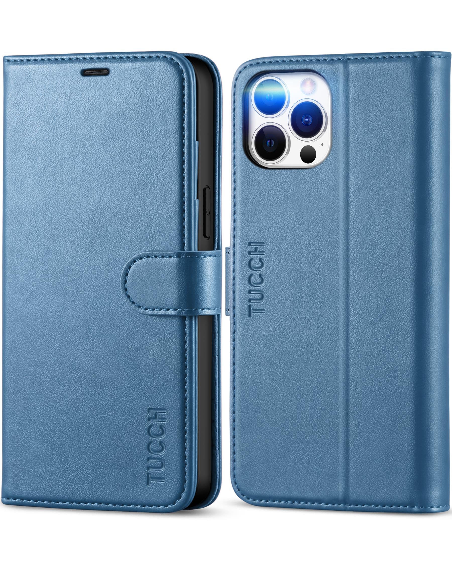 Foto 2 pulgar | Funda Tipo Cartera Tucch Para Iphone 12 Pro Max 5g Con Rfid Lake Blue - Venta Internacional.