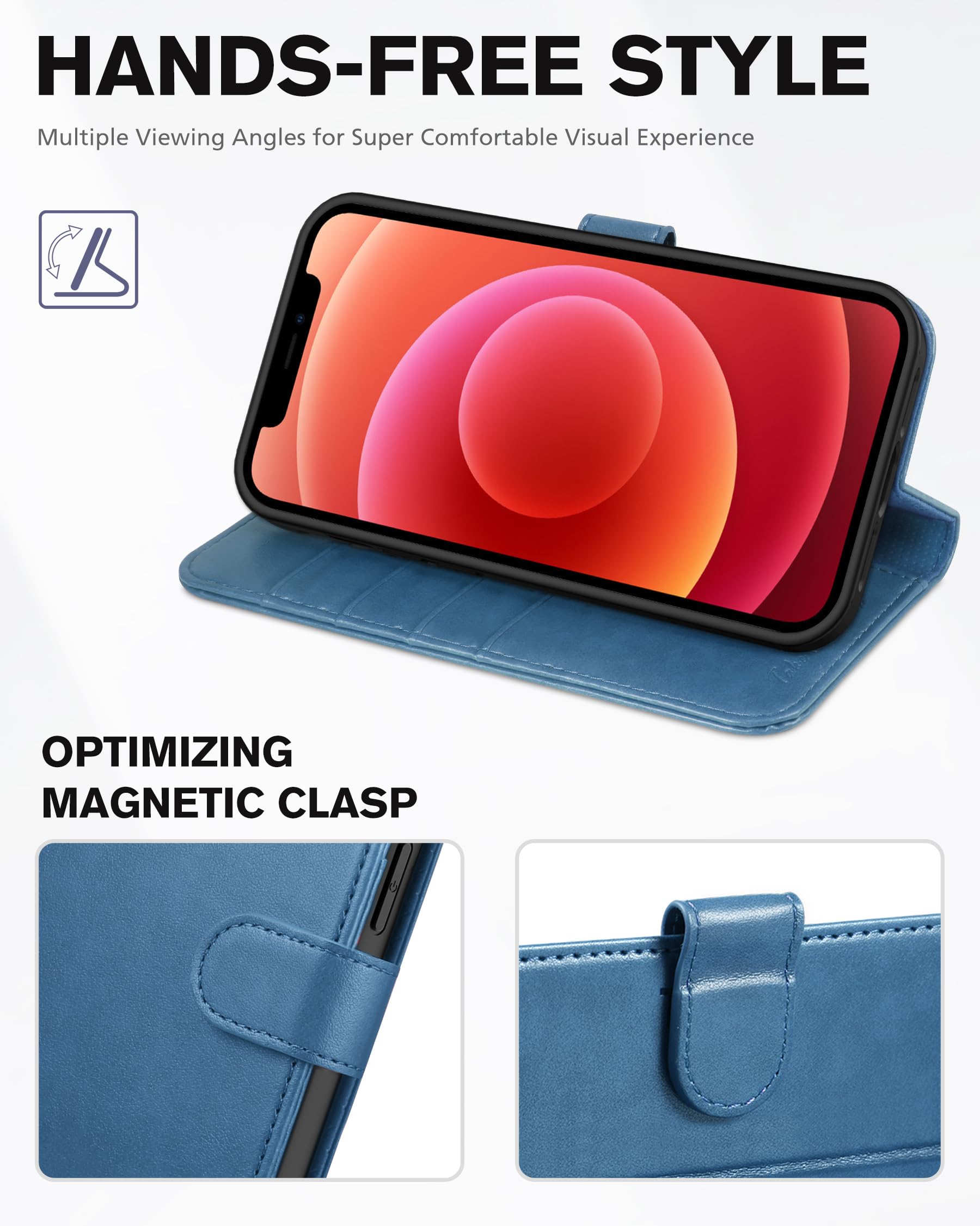 Foto 5 pulgar | Funda Tipo Cartera Tucch Para Iphone 12 Pro Max 5g Con Rfid Lake Blue - Venta Internacional.