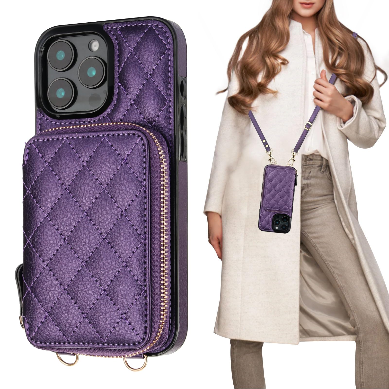 Funda Tipo Cartera Tipo Bandolera Bocasal Para Iphone 16 Pro Max 6.9 - Venta Internacional.
