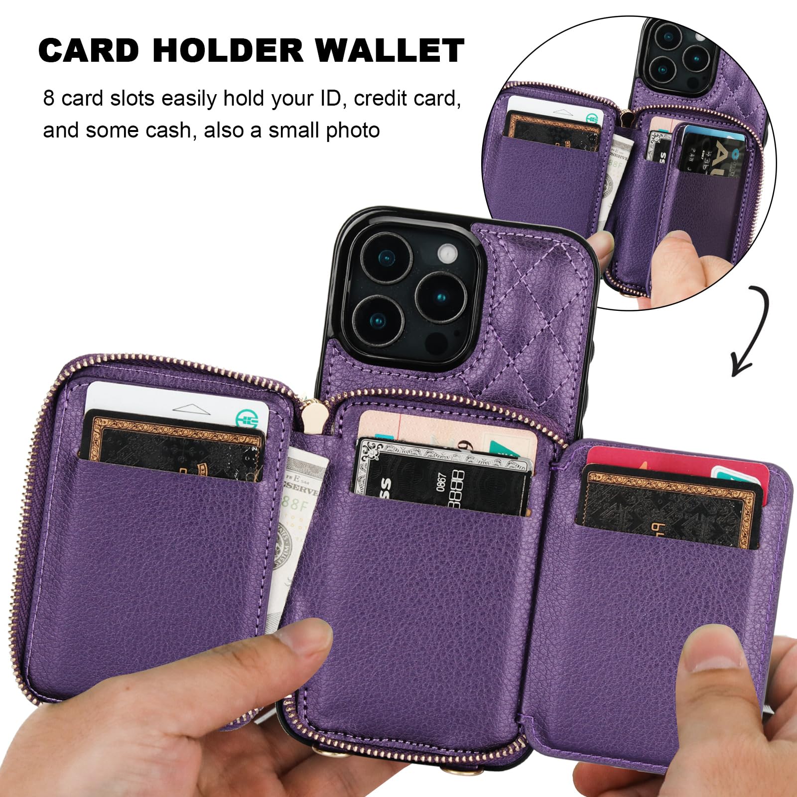 Foto 5 pulgar | Funda Tipo Cartera Tipo Bandolera Bocasal Para Iphone 16 Pro Max 6.9 - Venta Internacional.
