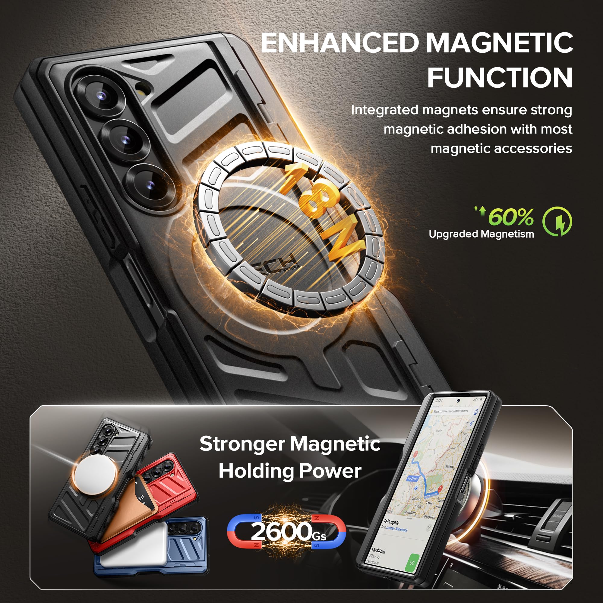 Foto 4 pulgar | Funda Magnética Tongate Para Samsung Galaxy Z Fold 6 Negra - Venta Internacional.