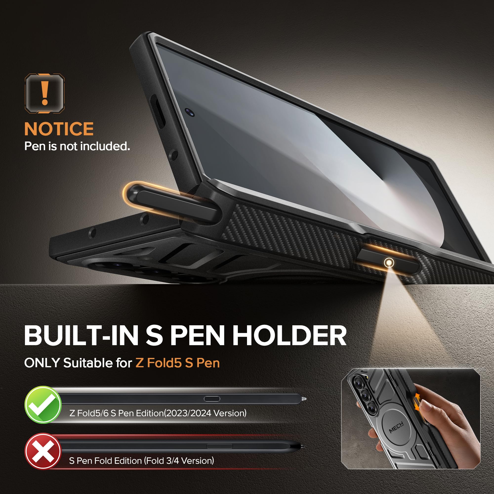 Foto 5 pulgar | Funda Magnética Tongate Para Samsung Galaxy Z Fold 6 Negra - Venta Internacional.