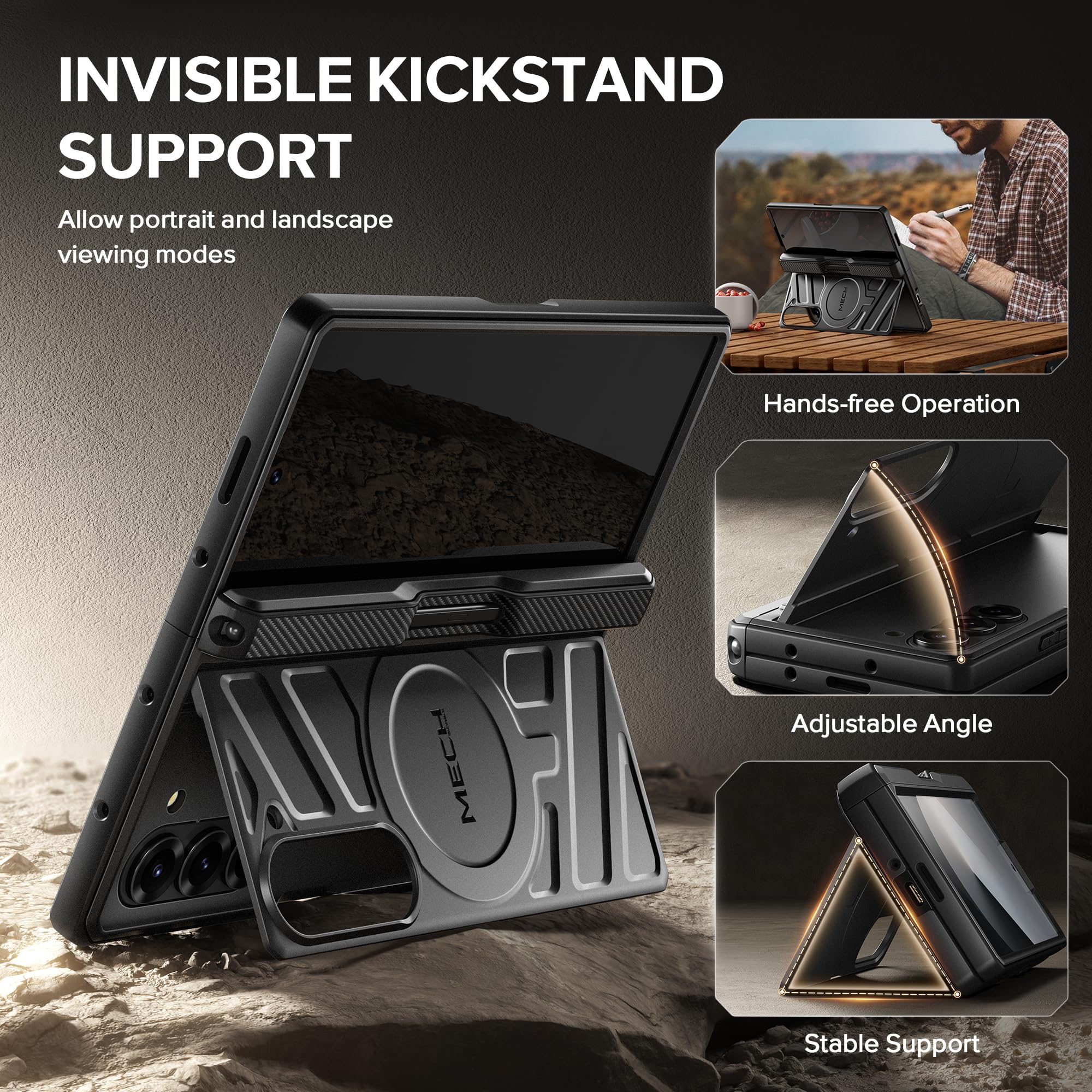 Foto 6 pulgar | Funda Magnética Tongate Para Samsung Galaxy Z Fold 6 Negra - Venta Internacional.