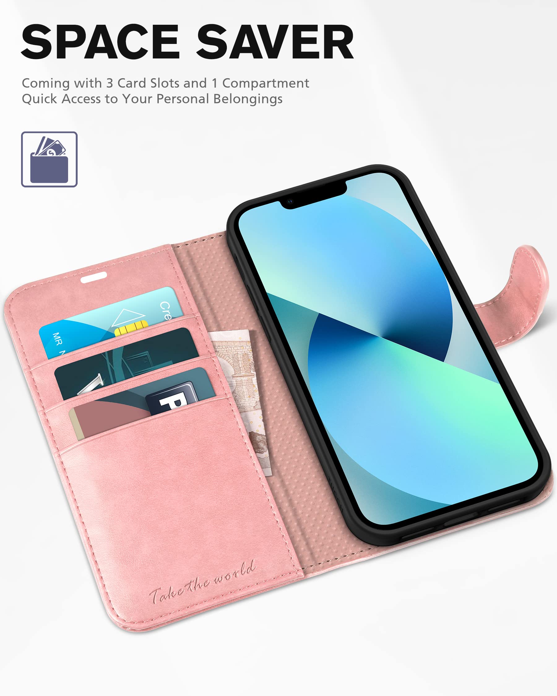 Foto 8 pulgar | Funda Tucch Para Iphone 13 5g De 6.1 Pulgadas Con Bloqueo Rfid En Oro Rosa - Venta Internacional.