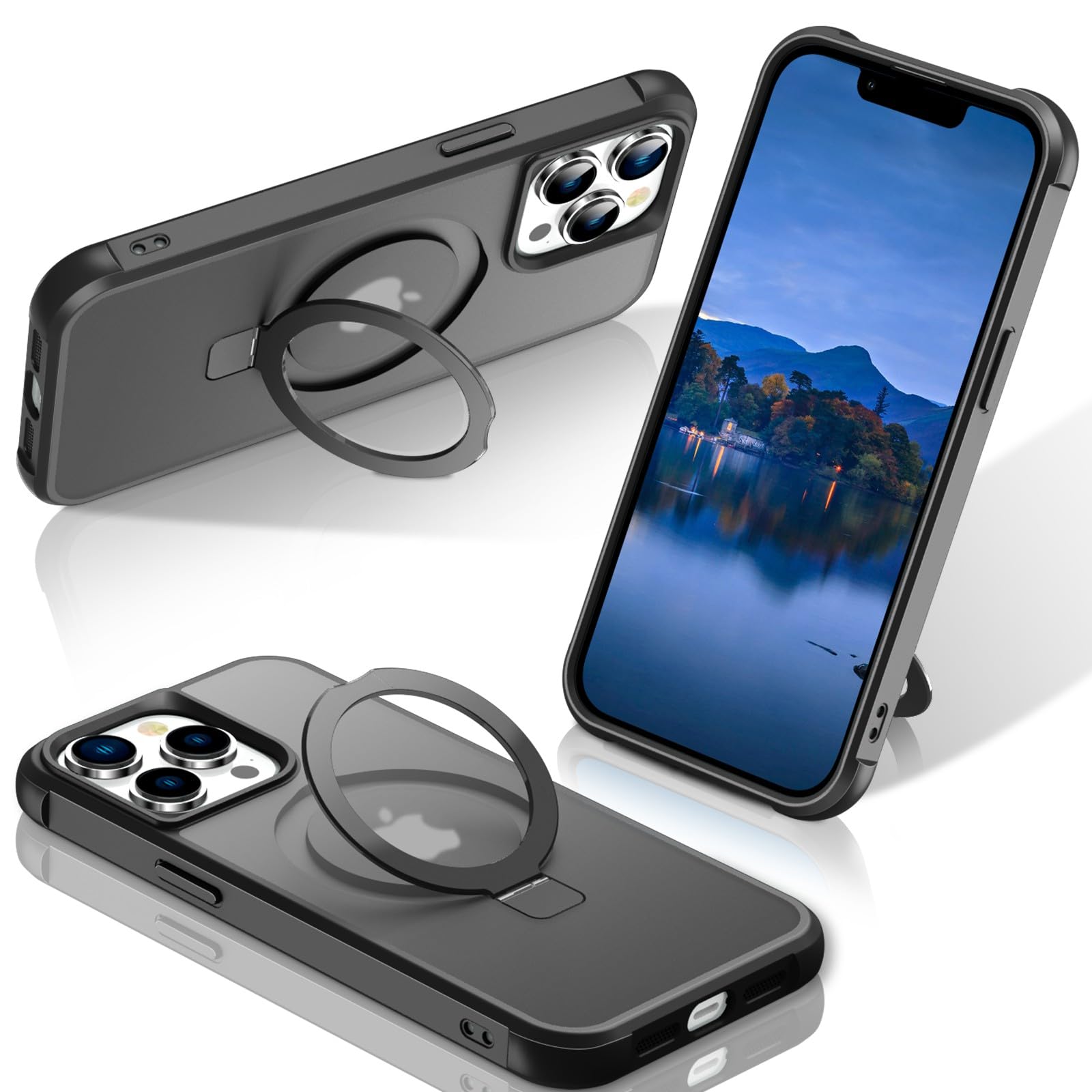 Foto 2 pulgar | Funda Para Teléfono Sterker Con Soporte Magnético Para Iphone 12 Pro Max, Color Negro - Venta Internacional.