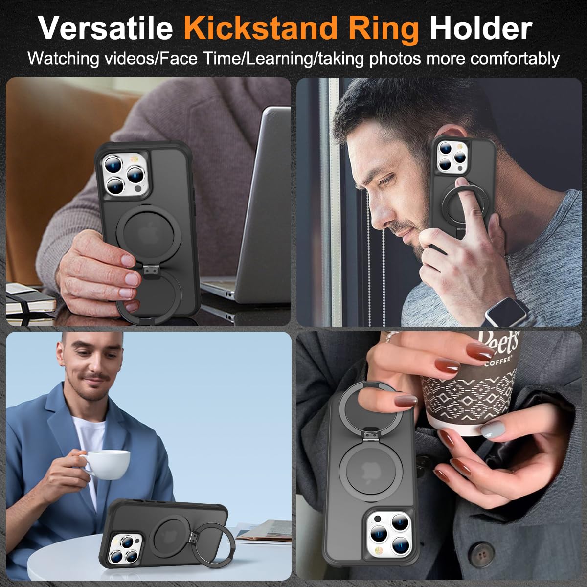 Foto 3 pulgar | Funda Para Teléfono Sterker Con Soporte Magnético Para Iphone 12 Pro Max, Color Negro - Venta Internacional.