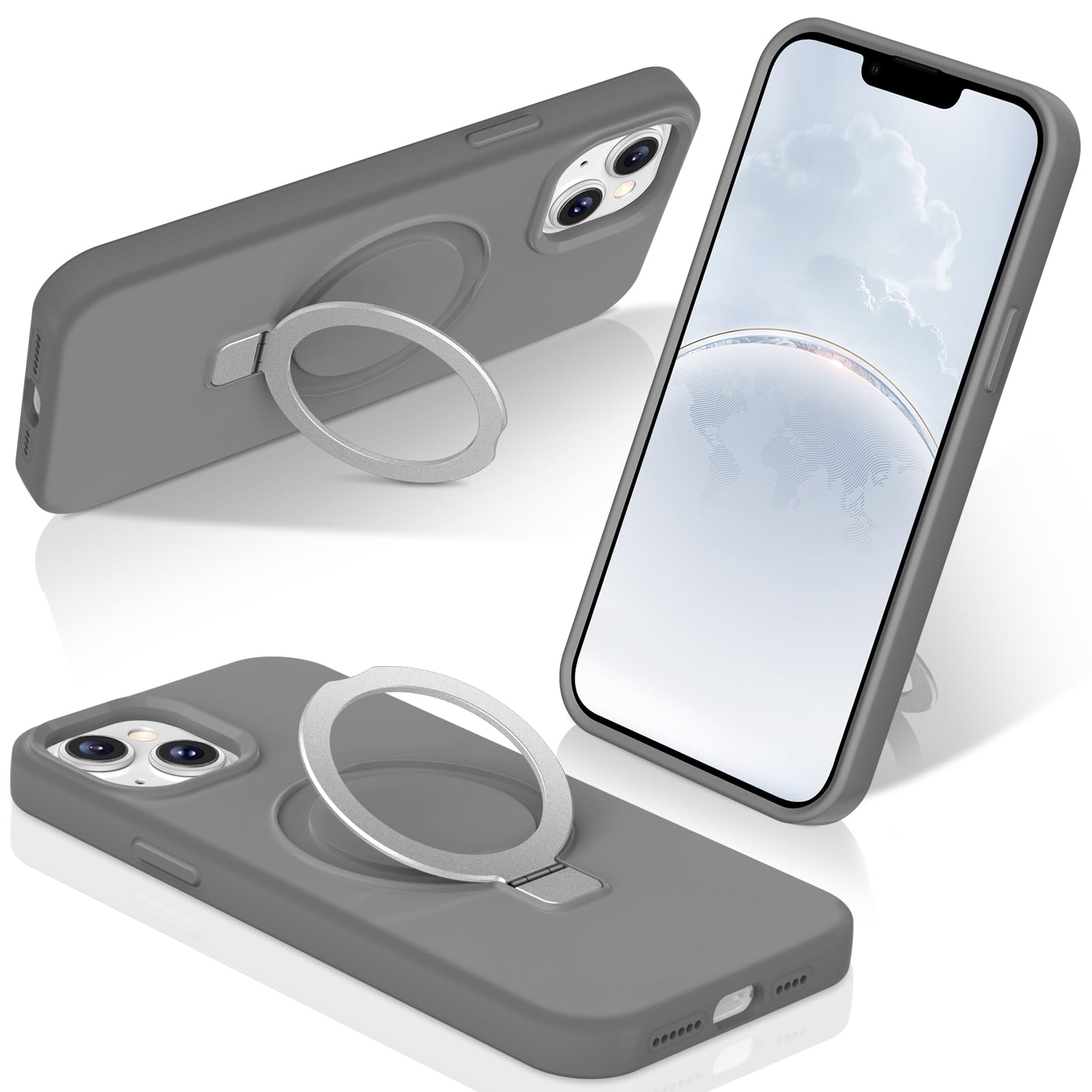 Foto 2 pulgar | Funda De Silicona Sterker Con Soporte Magnético Para Iphone 13/14 - Venta Internacional.
