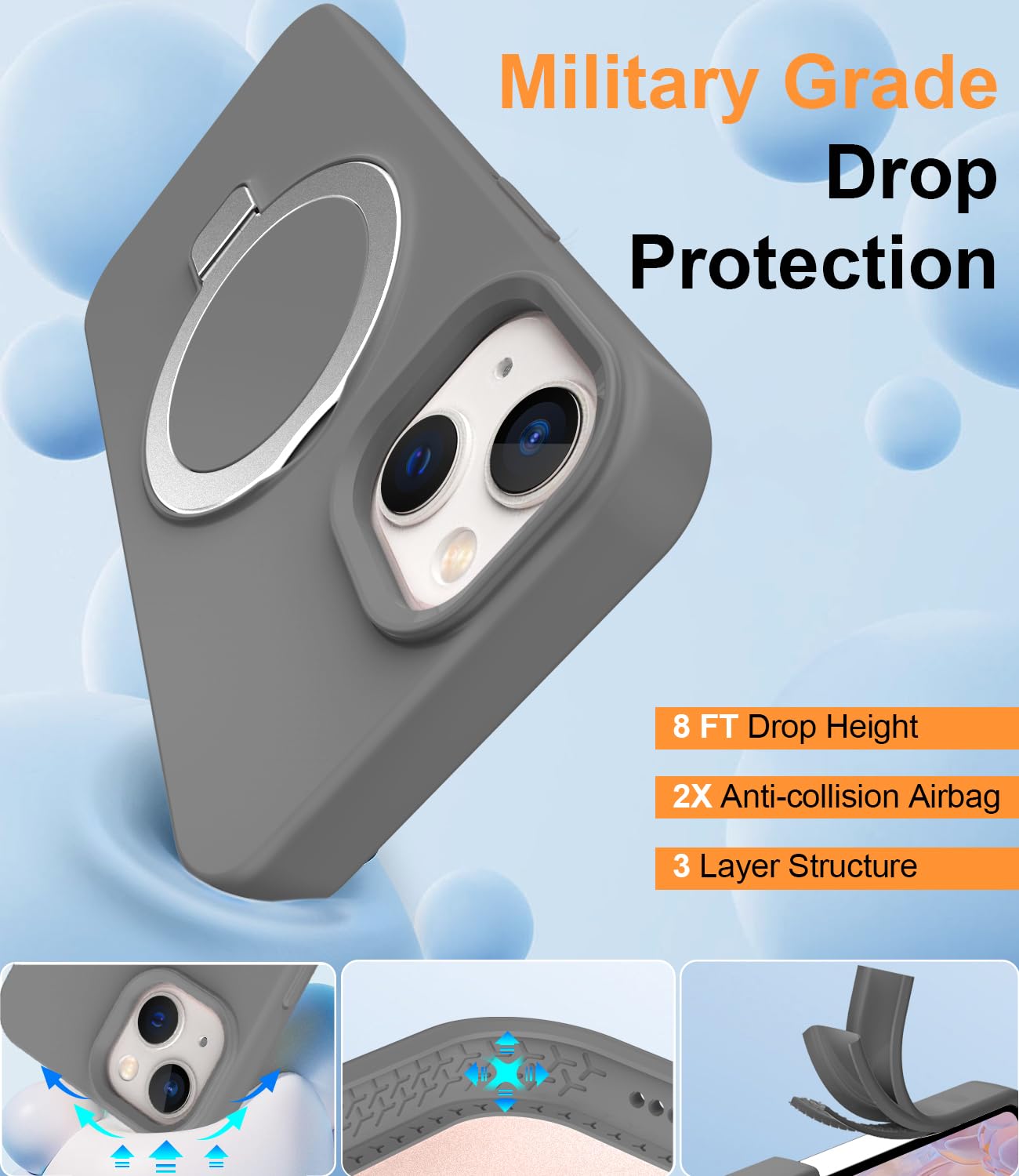 Foto 5 pulgar | Funda De Silicona Sterker Con Soporte Magnético Para Iphone 13/14 - Venta Internacional.
