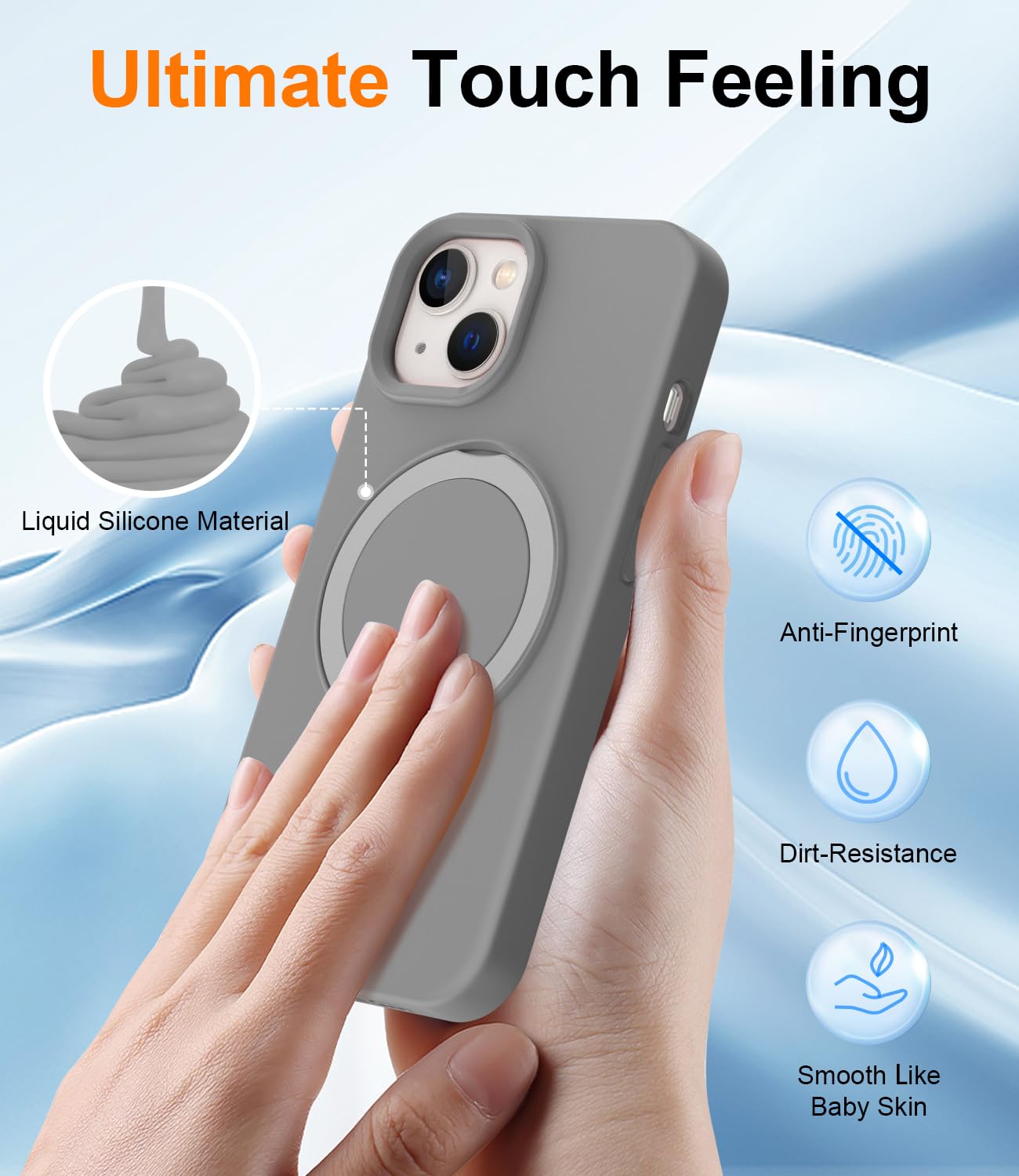 Foto 5 | Funda De Silicona Sterker Con Soporte Magnético Para Iphone 13/14 - Venta Internacional.