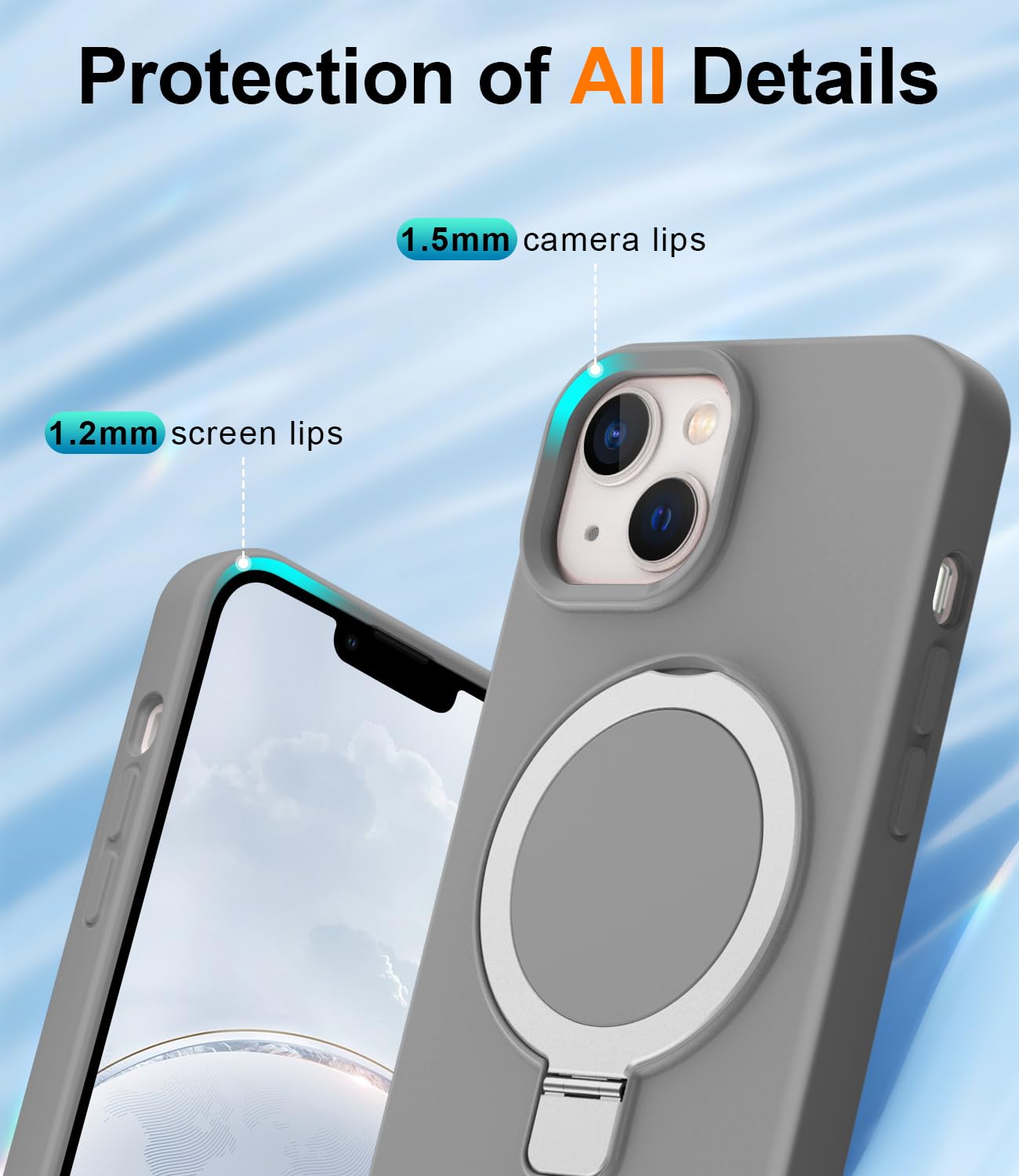 Foto 7 pulgar | Funda De Silicona Sterker Con Soporte Magnético Para Iphone 13/14 - Venta Internacional.